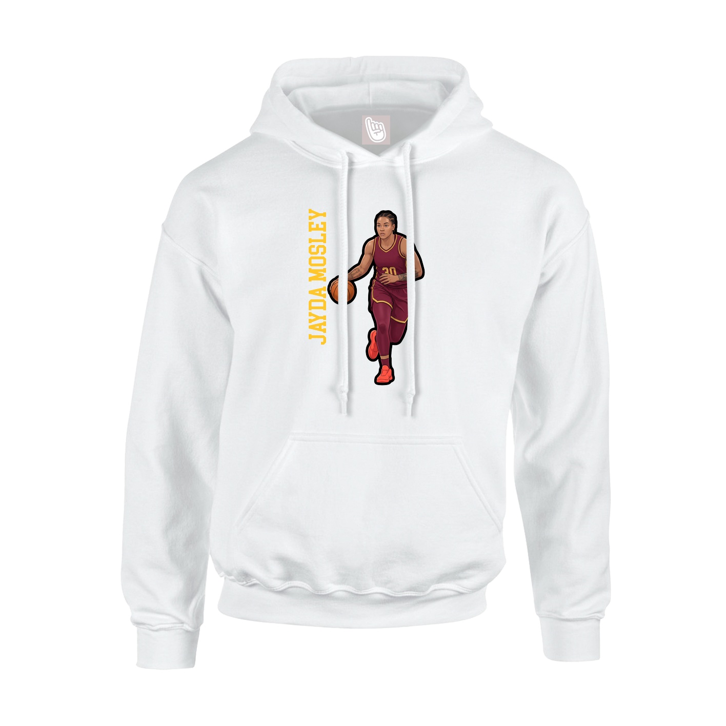 Hoodie — Name Vertical in White