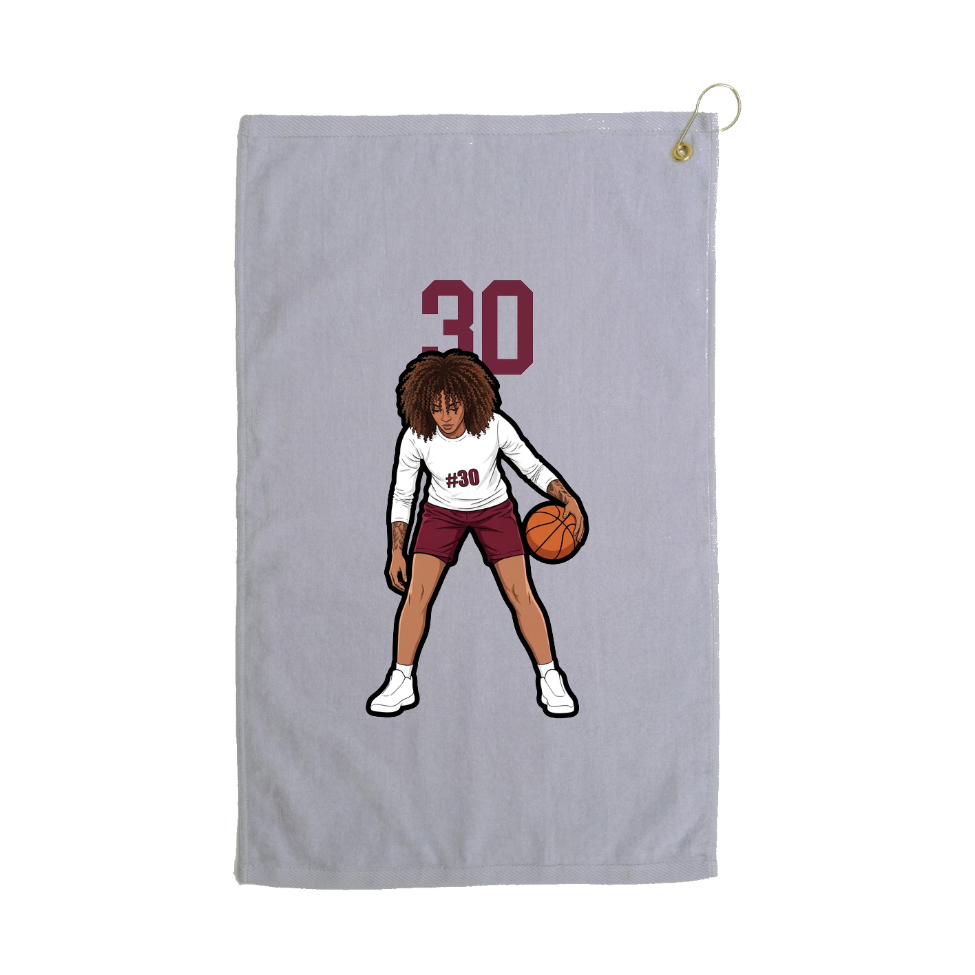 Golf Towel — Number Top in Grey