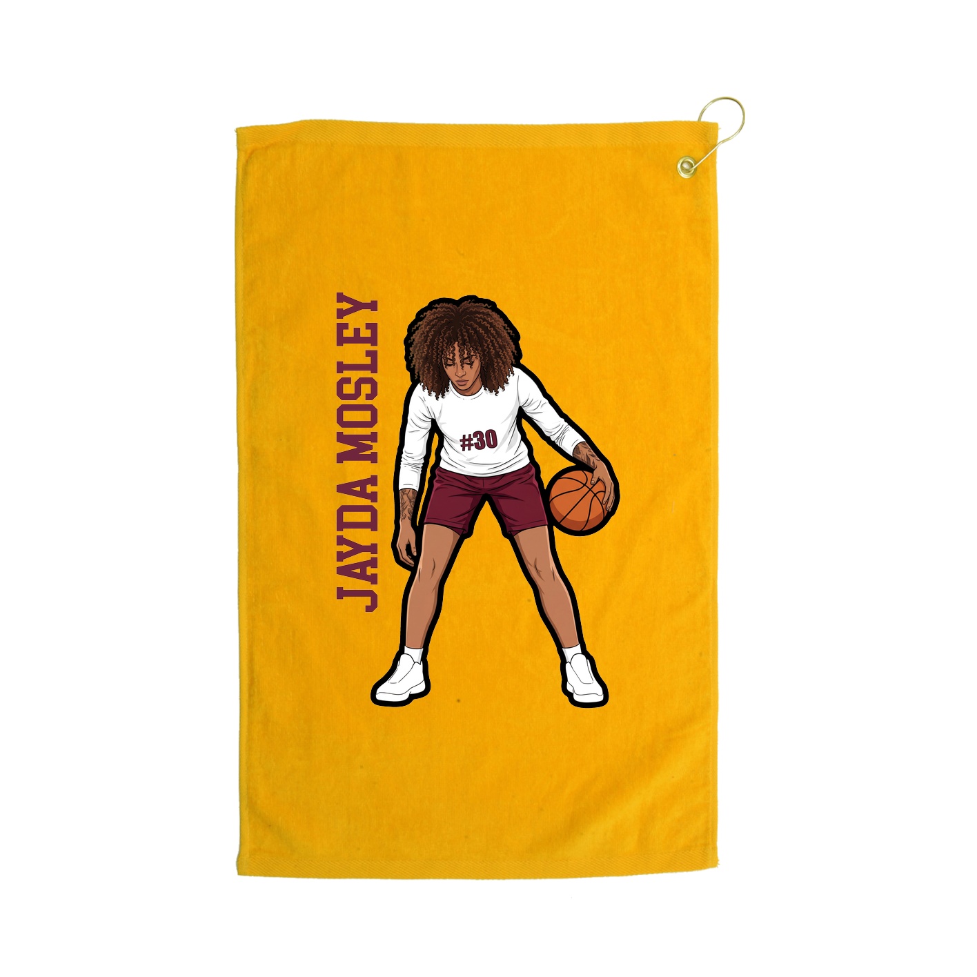 Golf Towel — Name Vertical in Gold