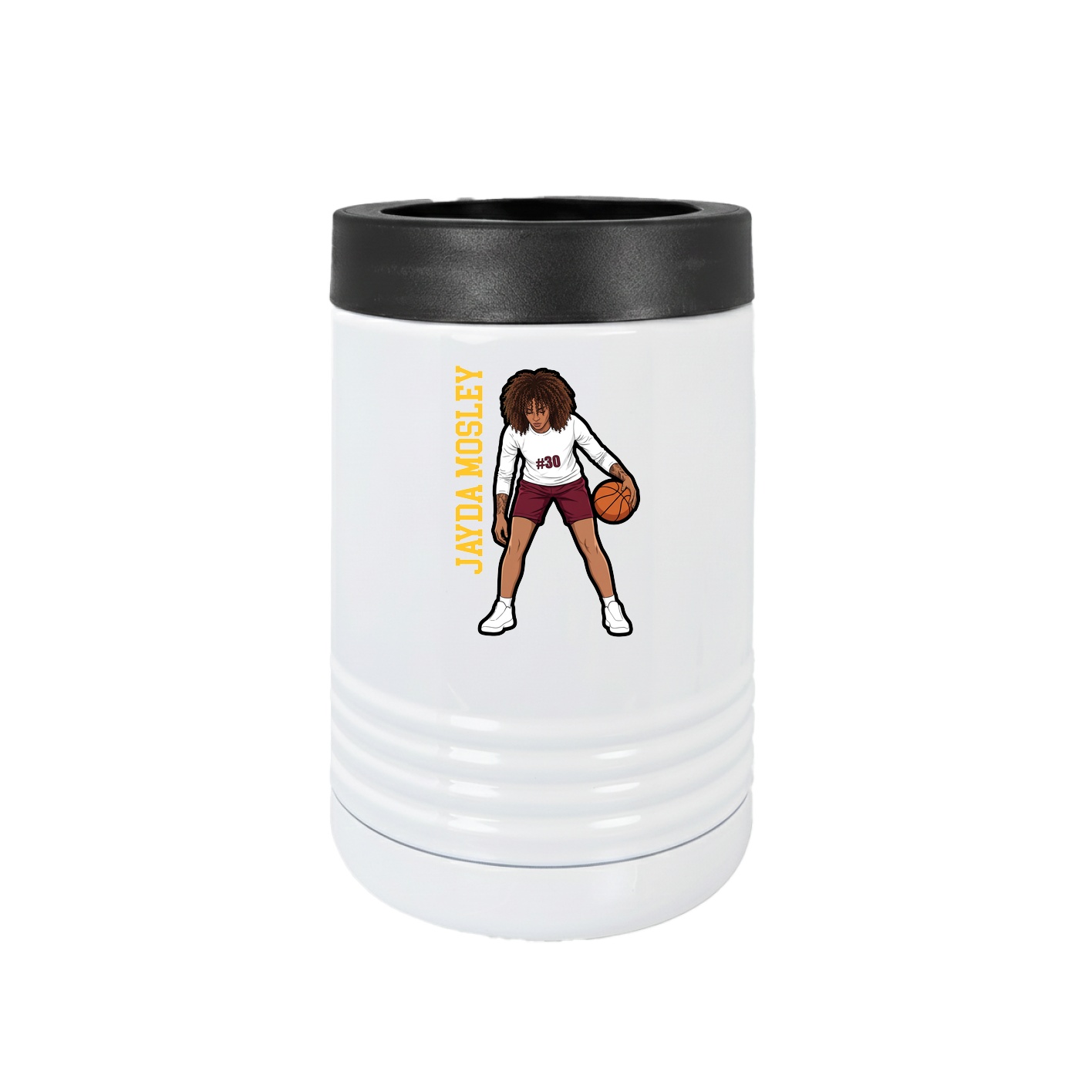 Beverage Holder — Name Vertical in White