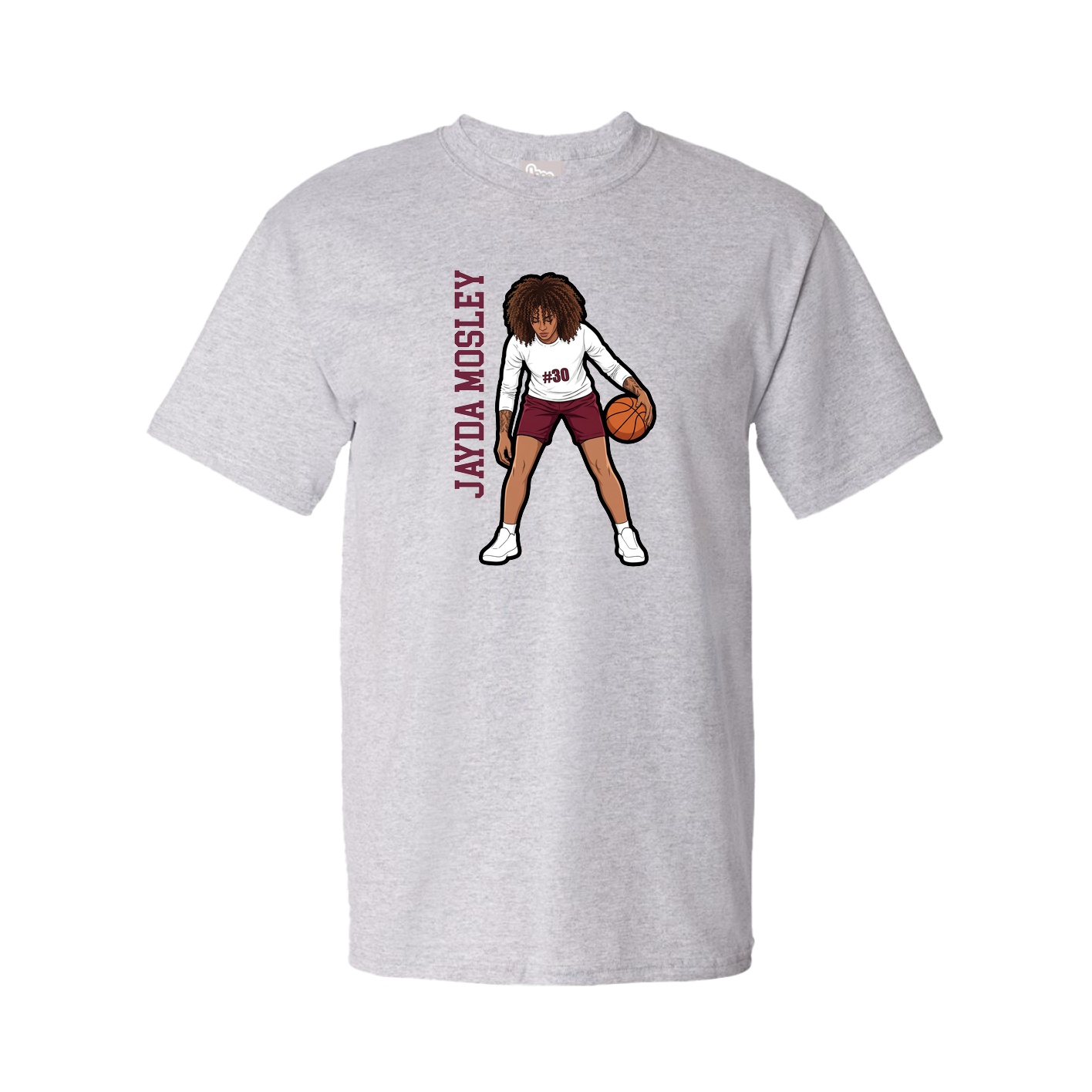 Youth Tee — Name Vertical in Grey