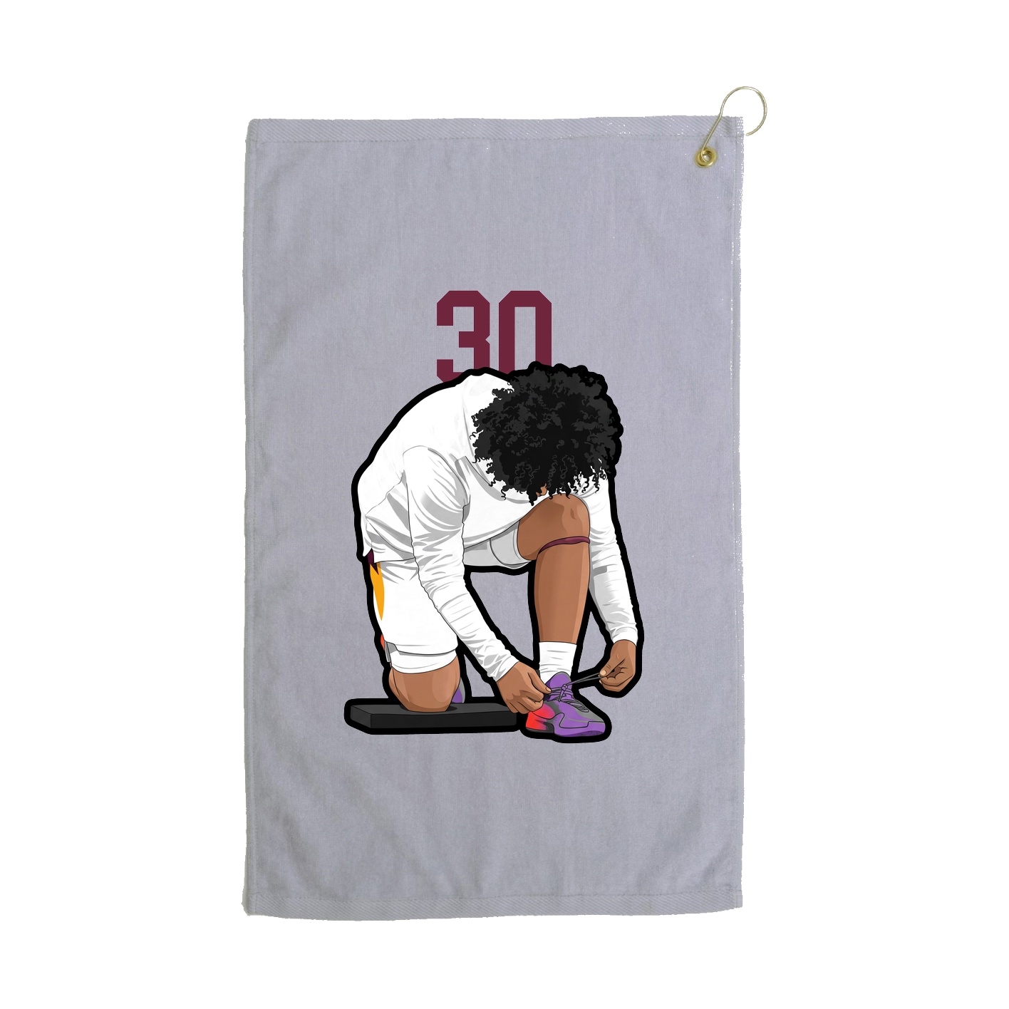 Golf Towel — Number Top in Grey