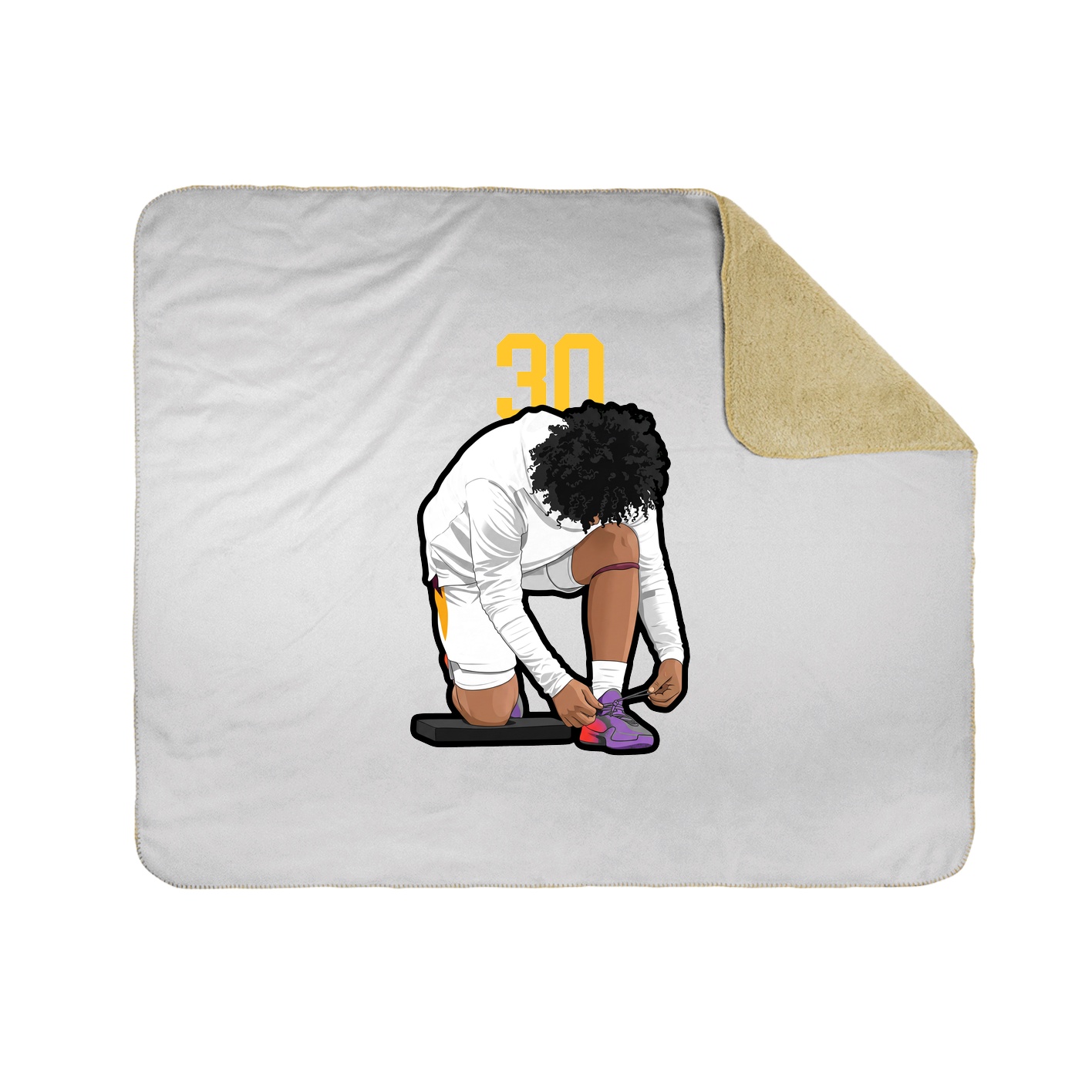 Throw Blanket — Number Top in White