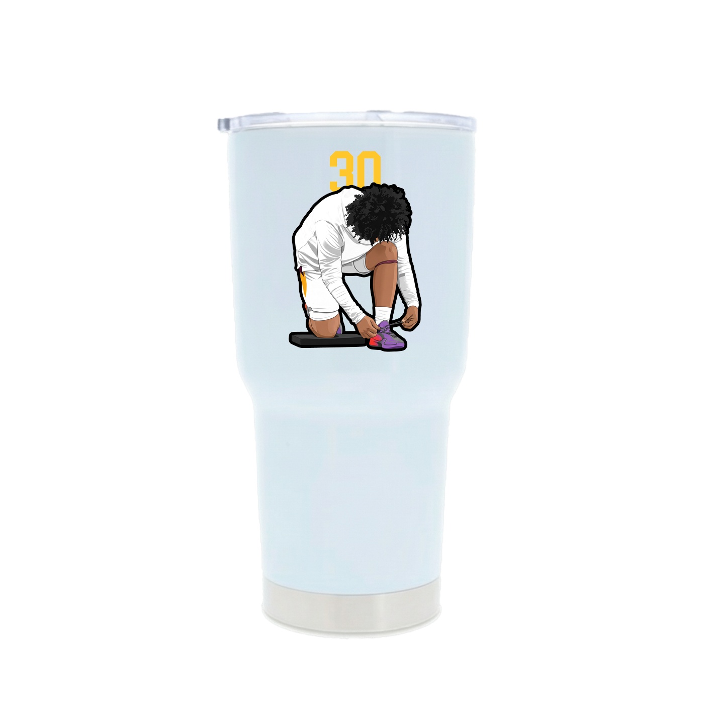 30oz Stainless Steel Tumbler — Number Top in White