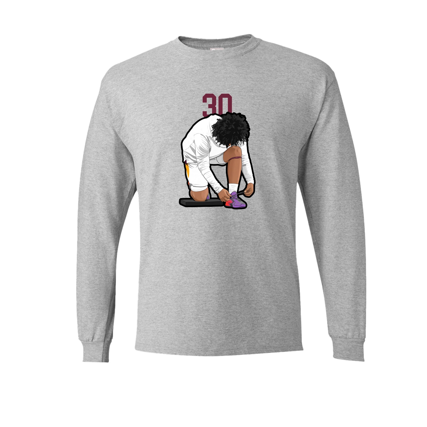 Long Sleeve Tee — Number Top in Grey