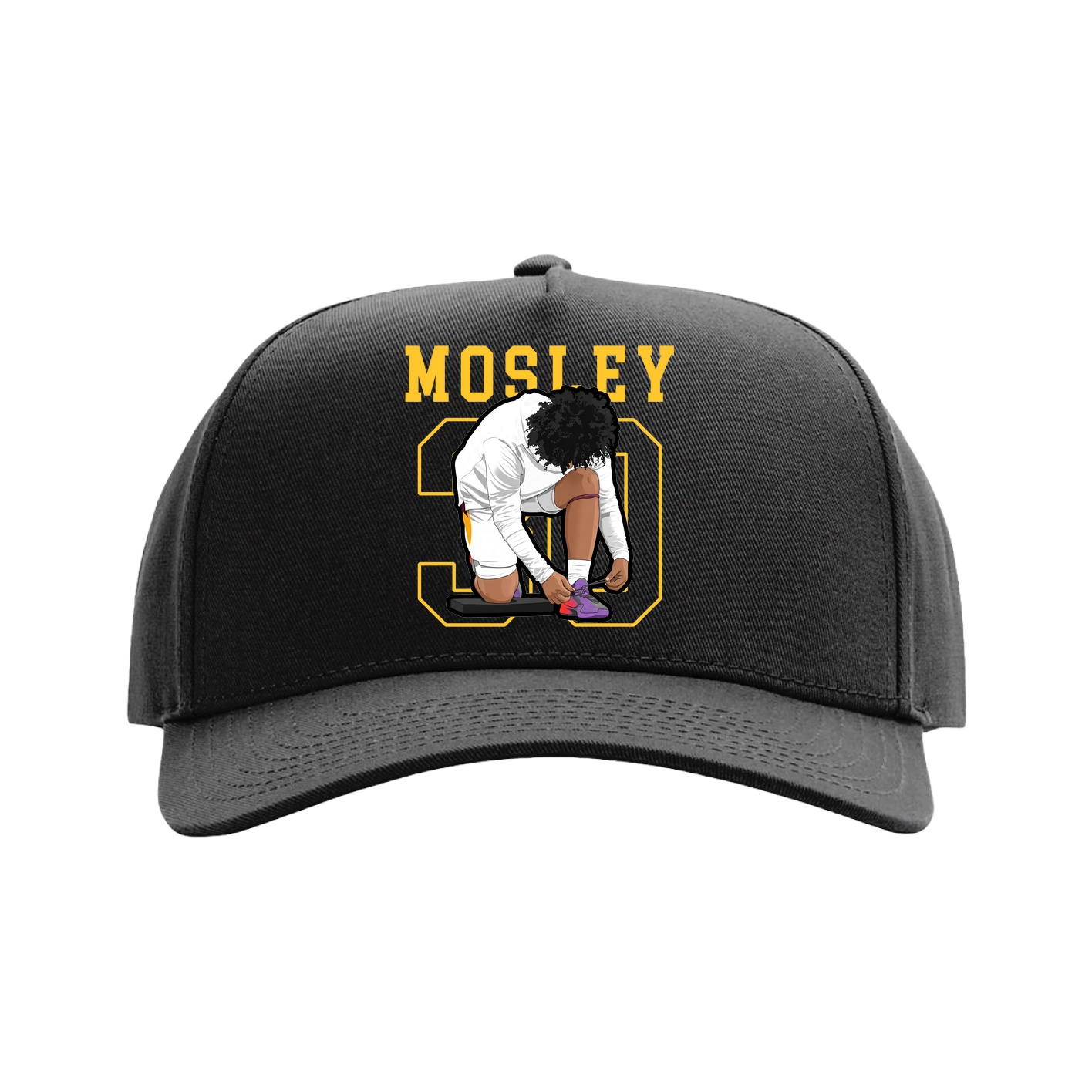 Full Fabric Five-Panel Champ Cap — Shirsey in Black