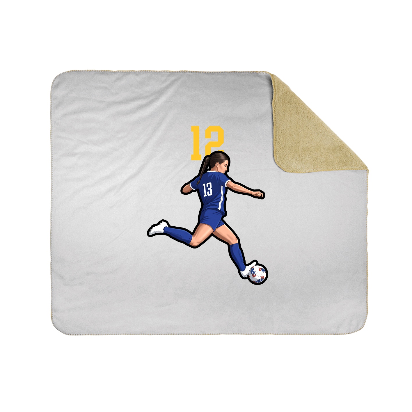 Throw Blanket — Number Top in White