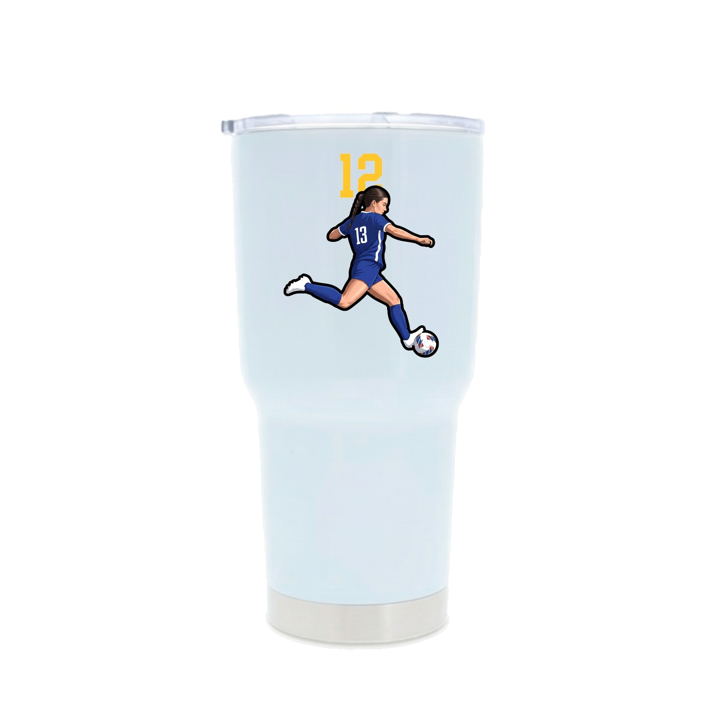 30oz Stainless Steel Tumbler — Number Top in White