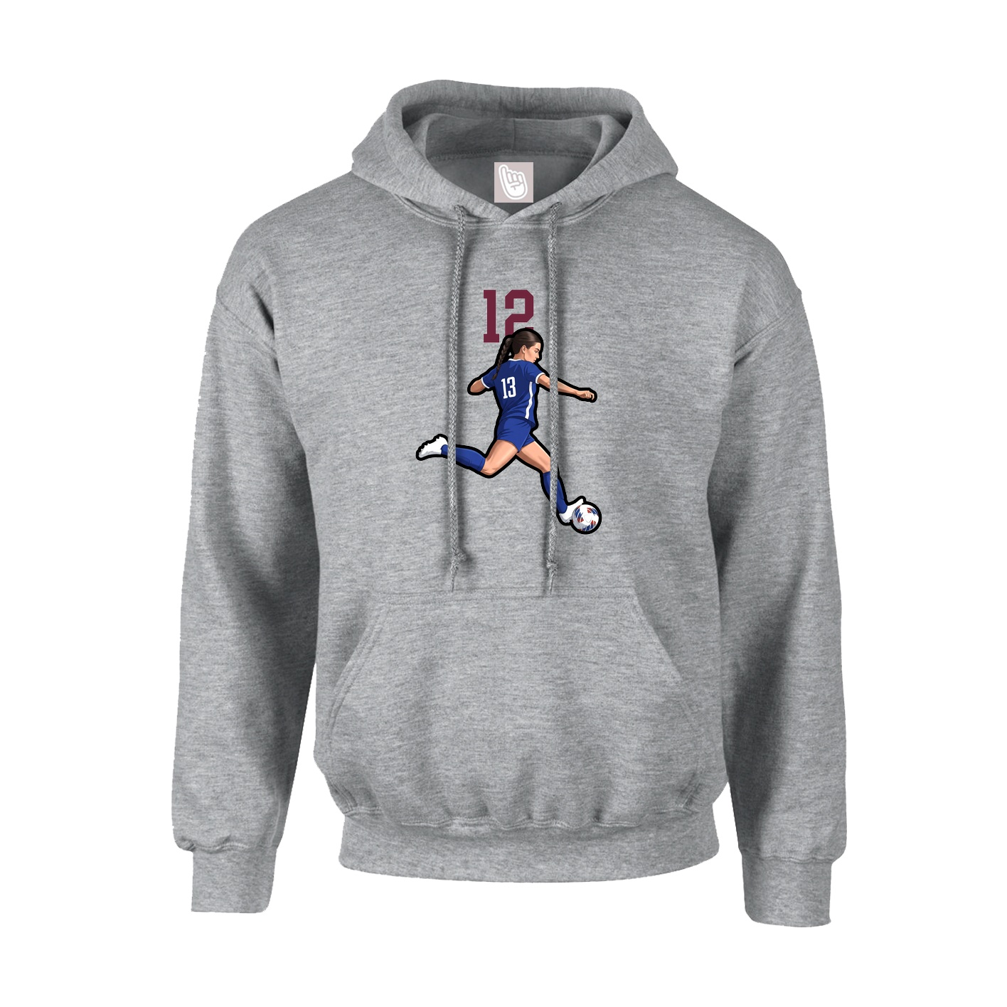 Hoodie — Number Top in Grey