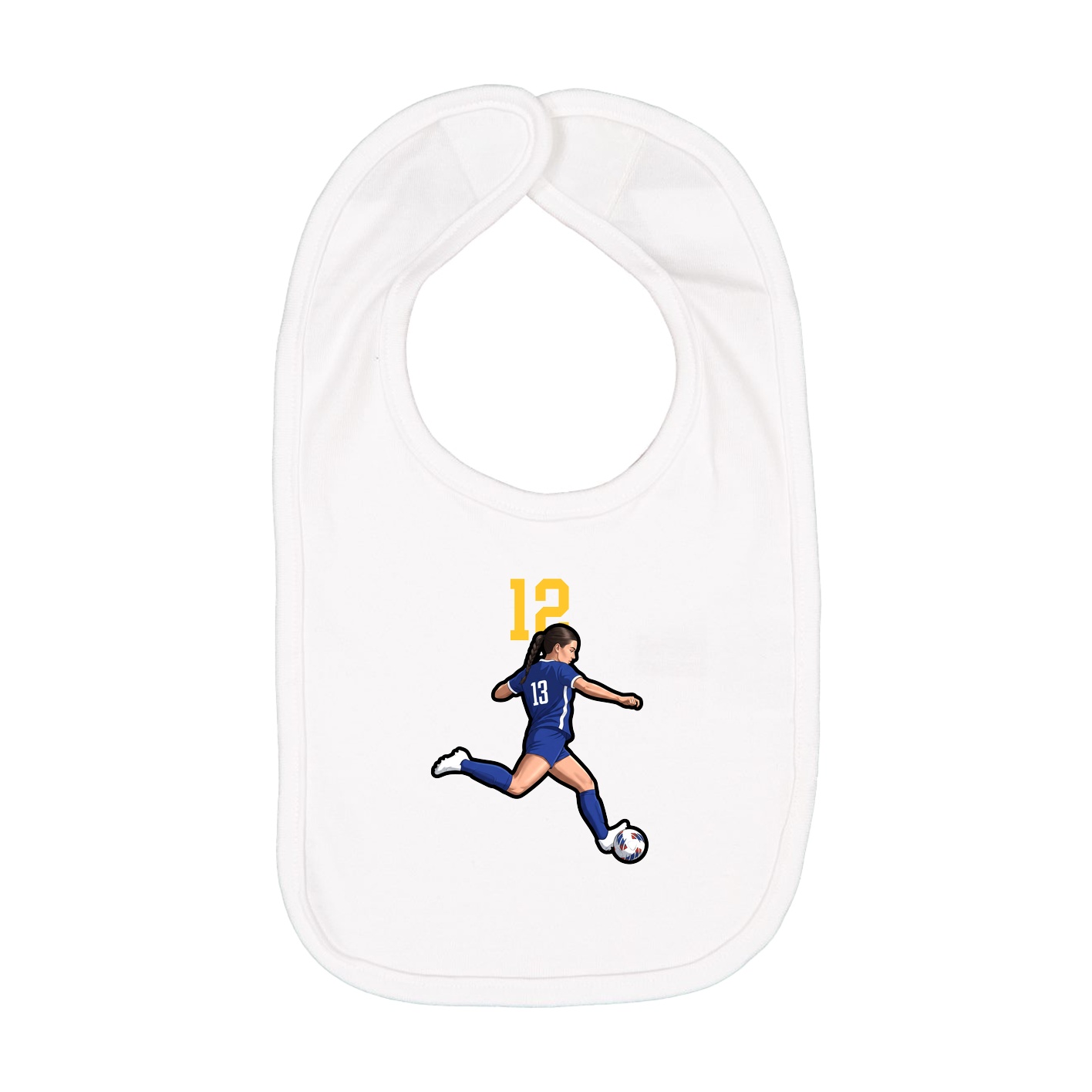 Infant Bib — Number Top in White