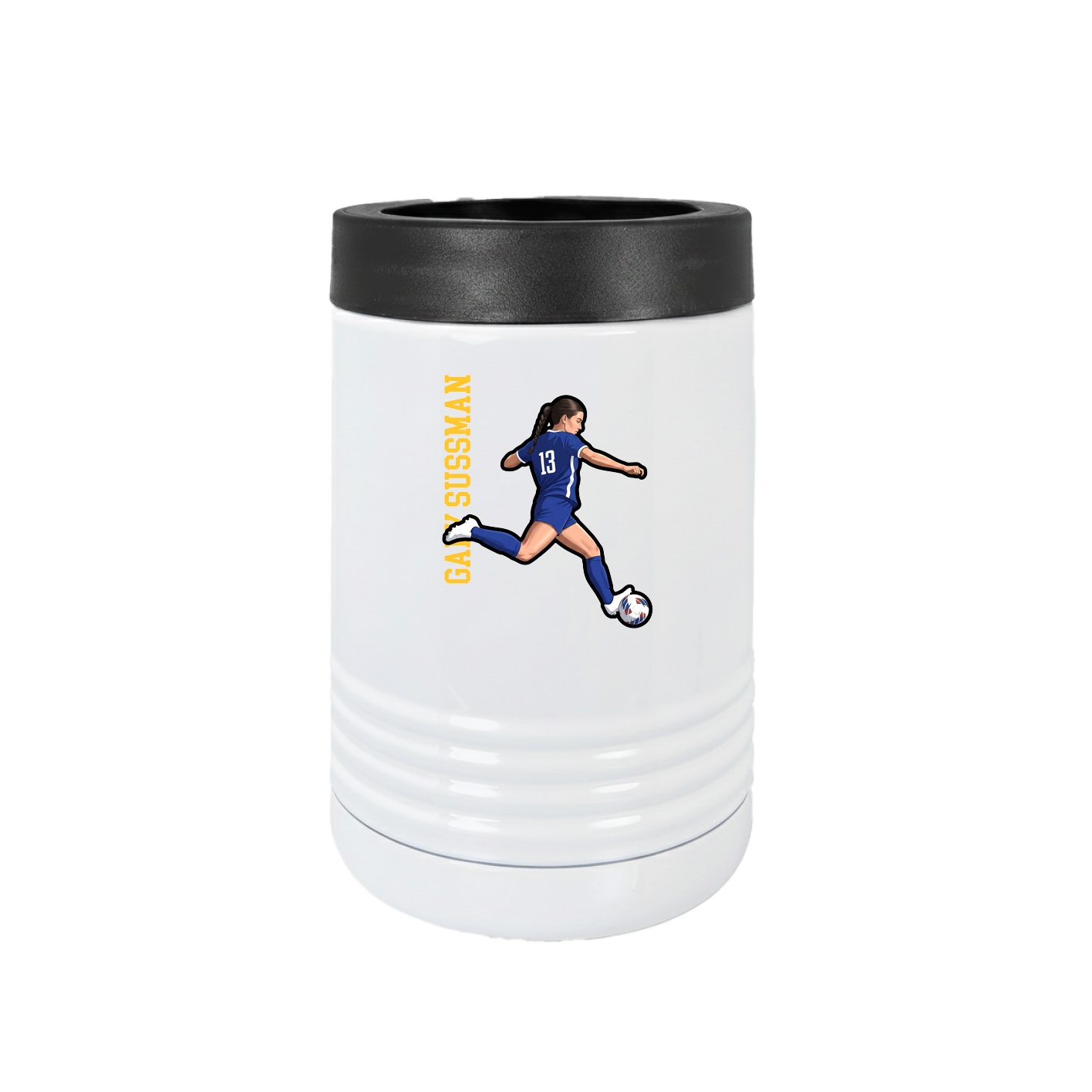 Beverage Holder — Name Vertical in White