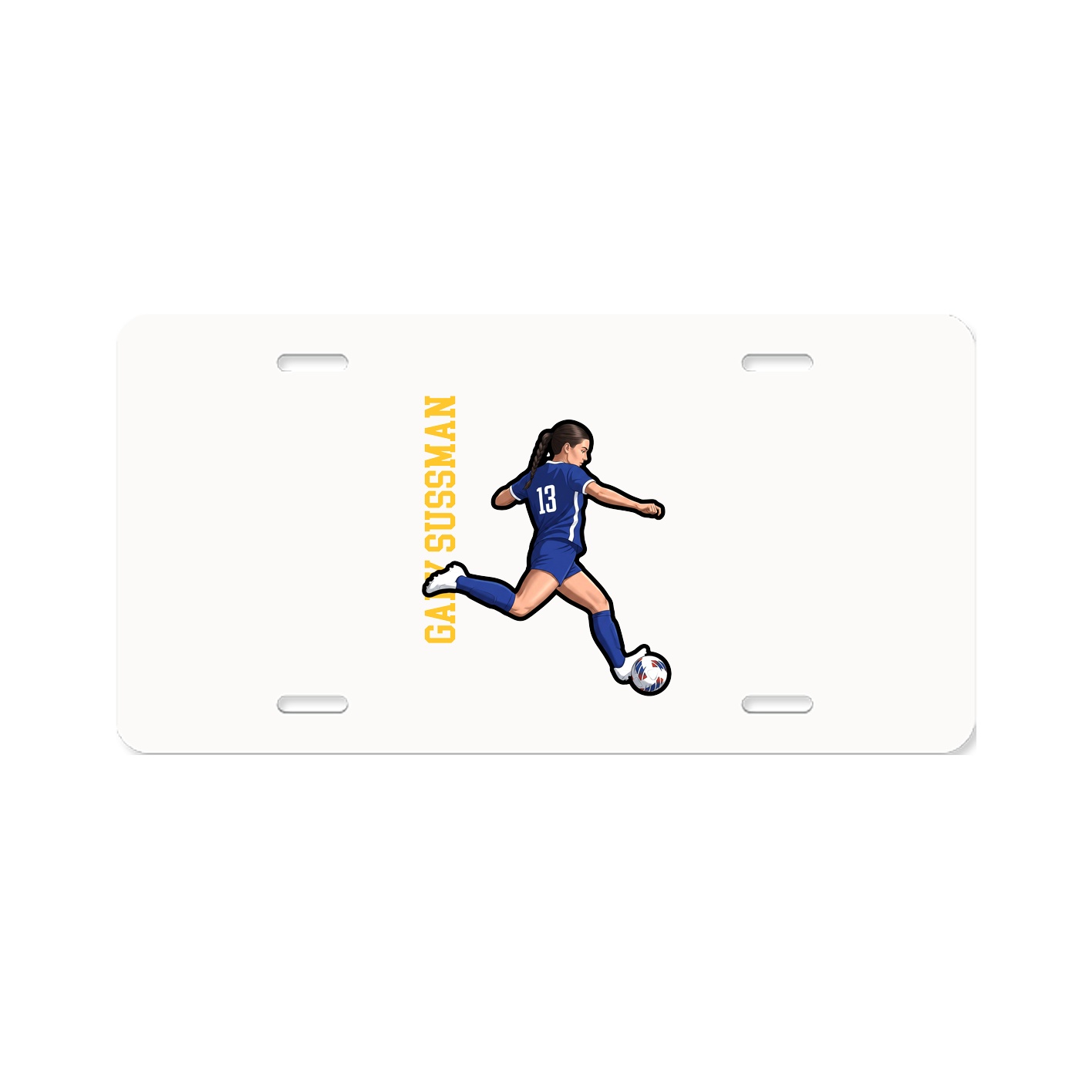 License Plate — Name Vertical in Classic