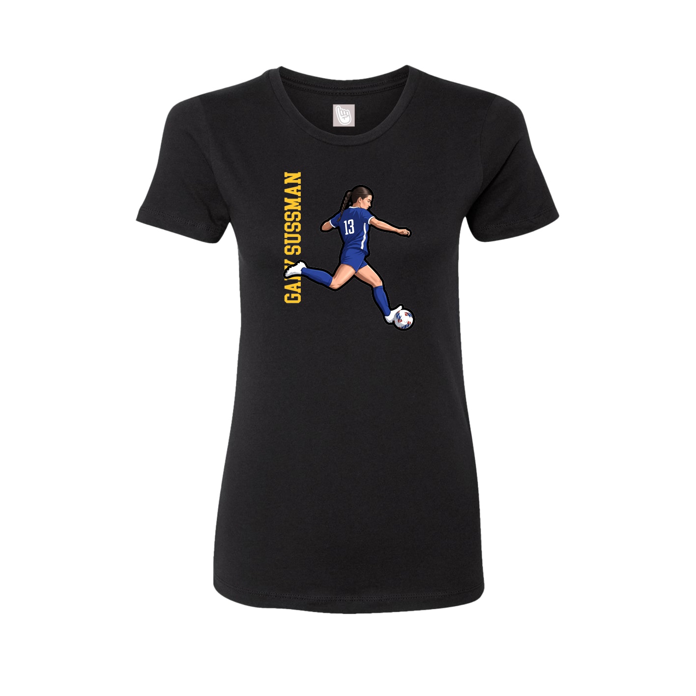 Fitted Women's Tee — Name Vertical in Black