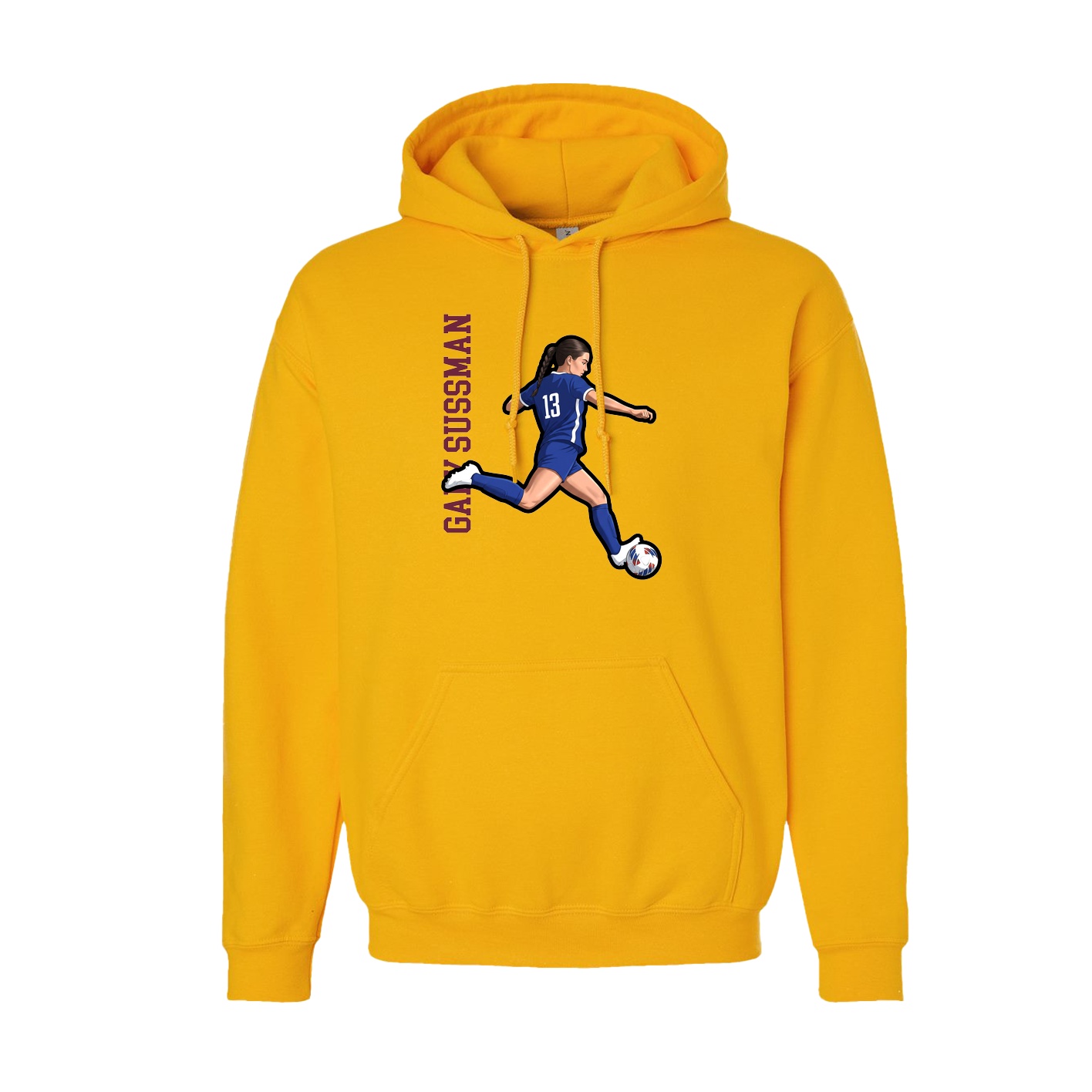 Hoodie — Name Vertical in Gold