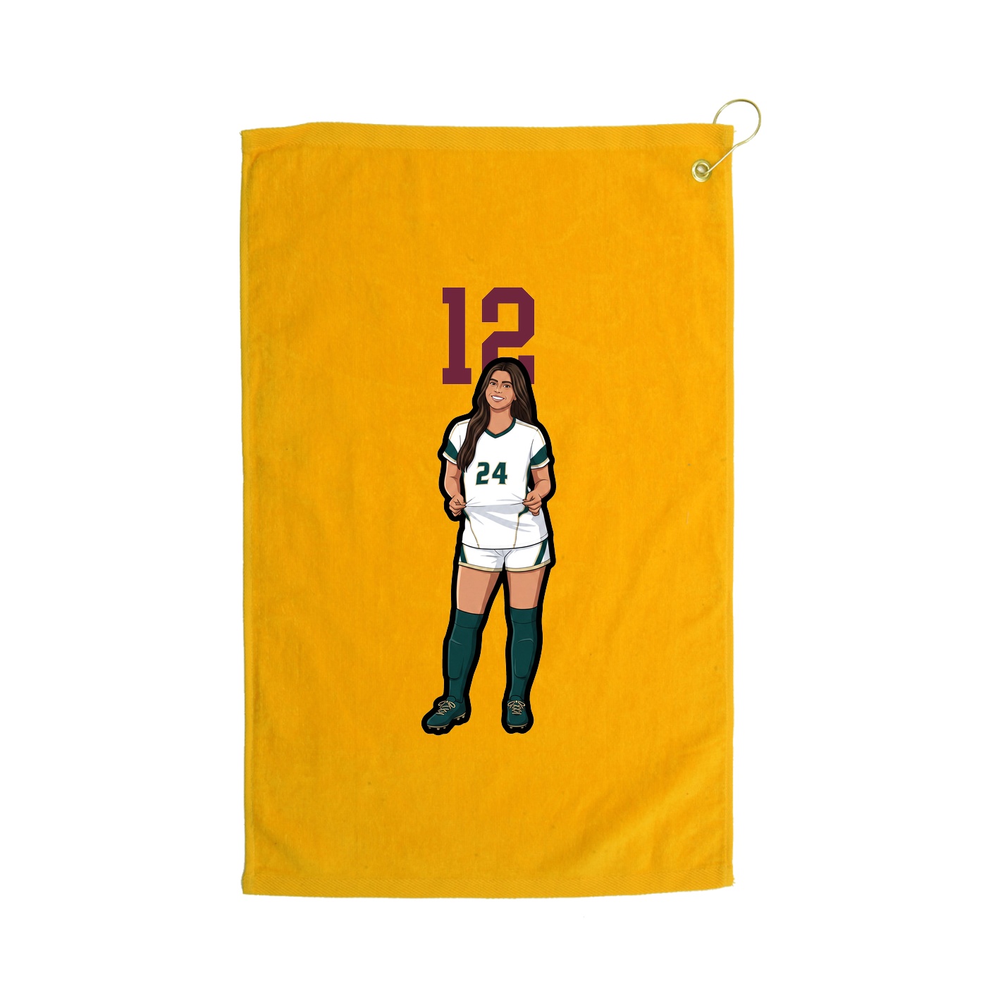 Golf Towel — Number Top in Gold