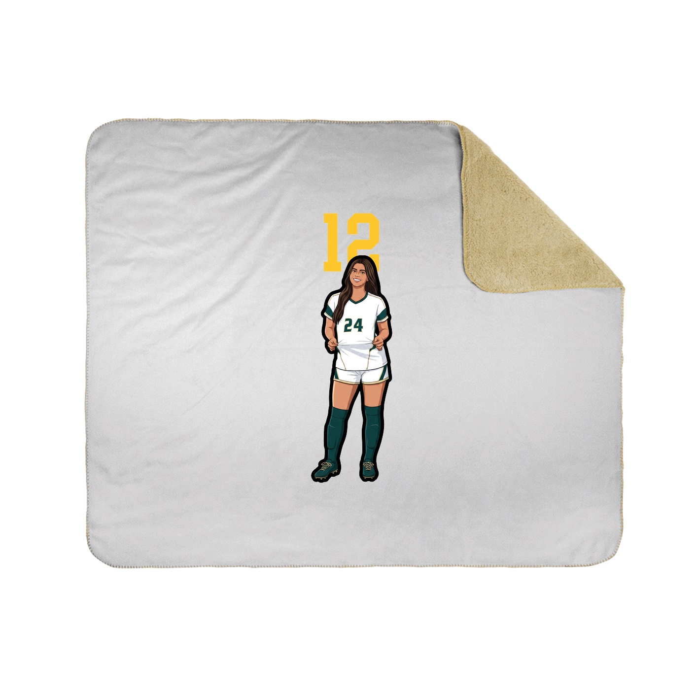 Throw Blanket — Number Top in White