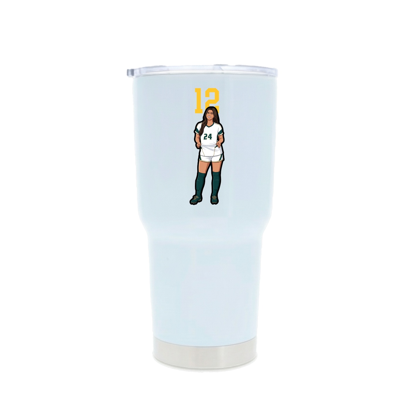 30oz Stainless Steel Tumbler — Number Top in White