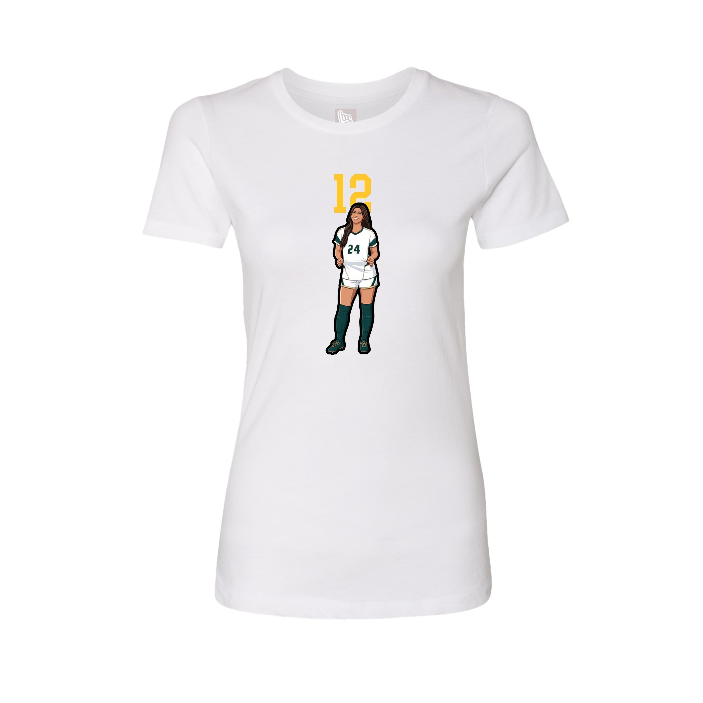 Fitted Women's Tee — Number Top in White