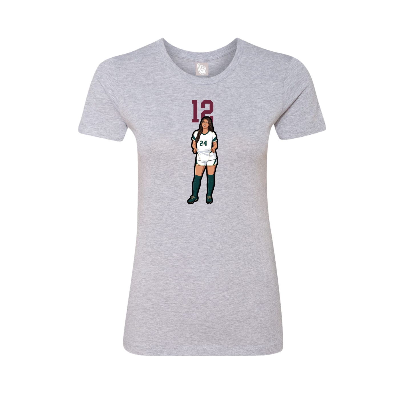 Womens Tee — Number Top in Grey