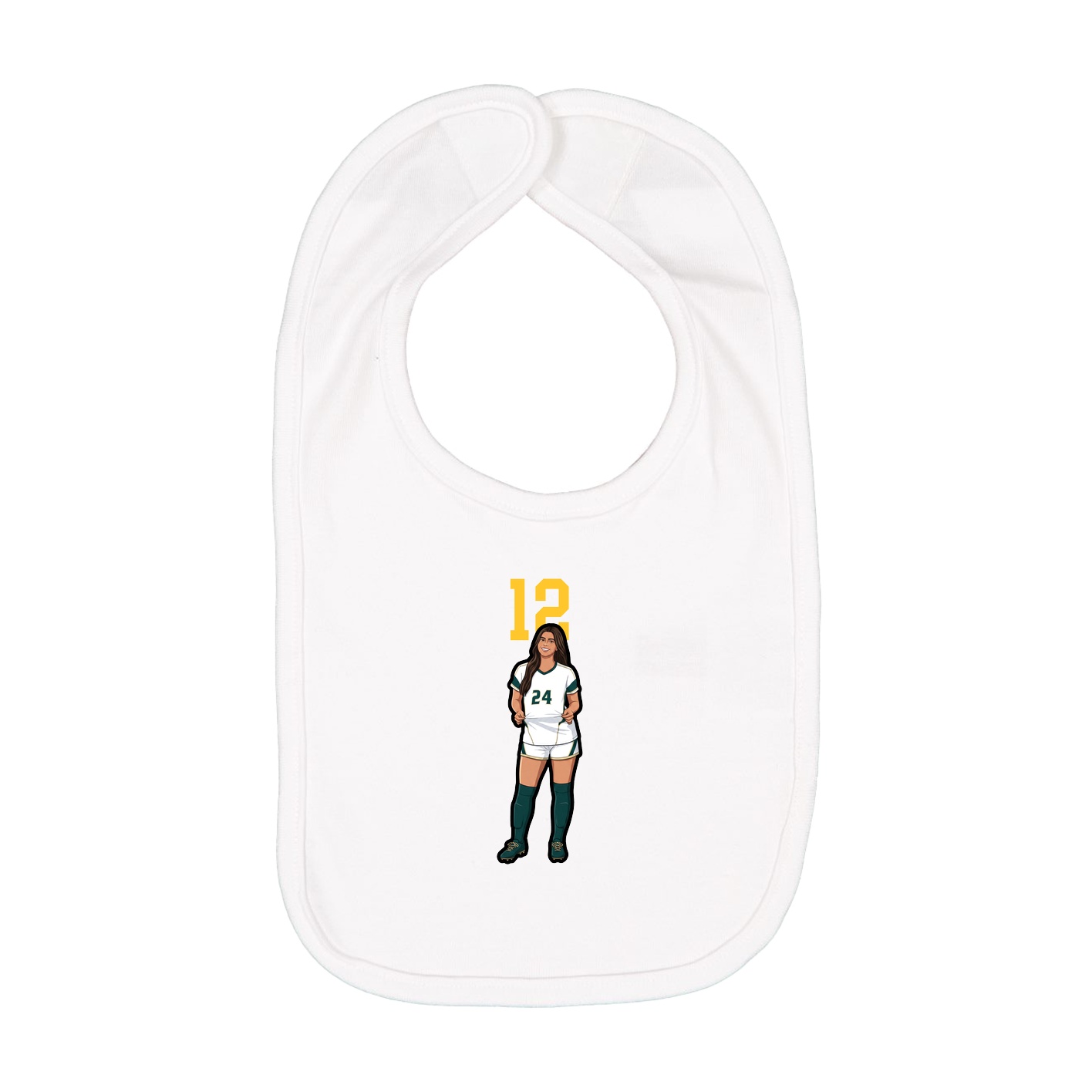 Infant Bib — Number Top in White