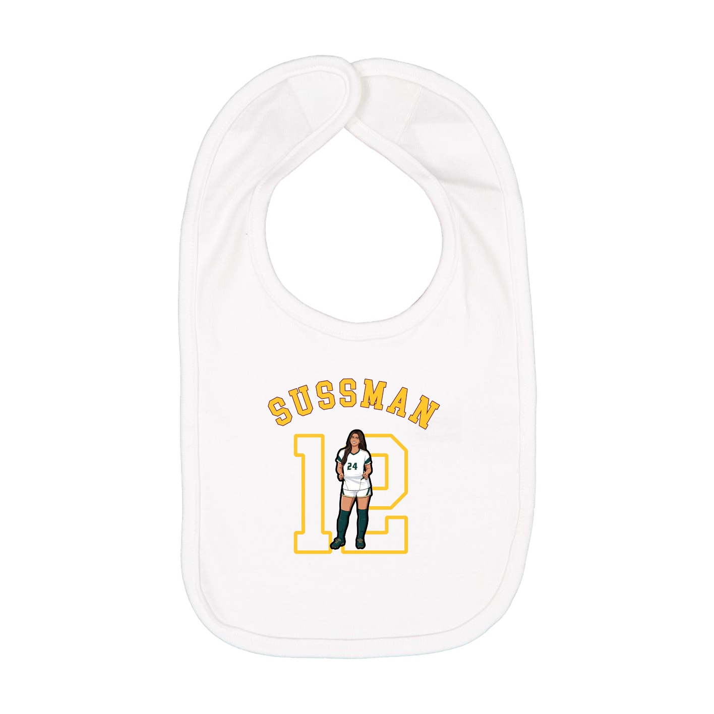 Infant Bib — Shirsey Arch in White