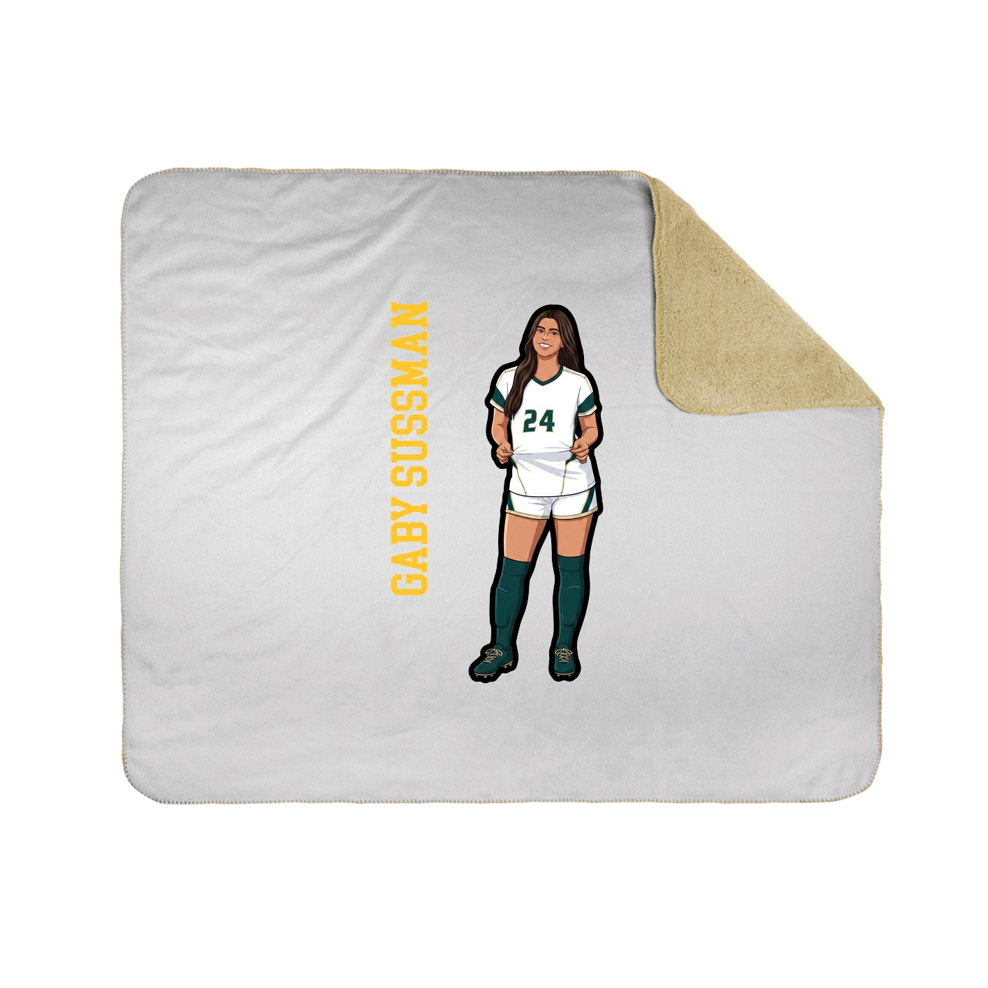 Throw Blanket — Name Vertical in White
