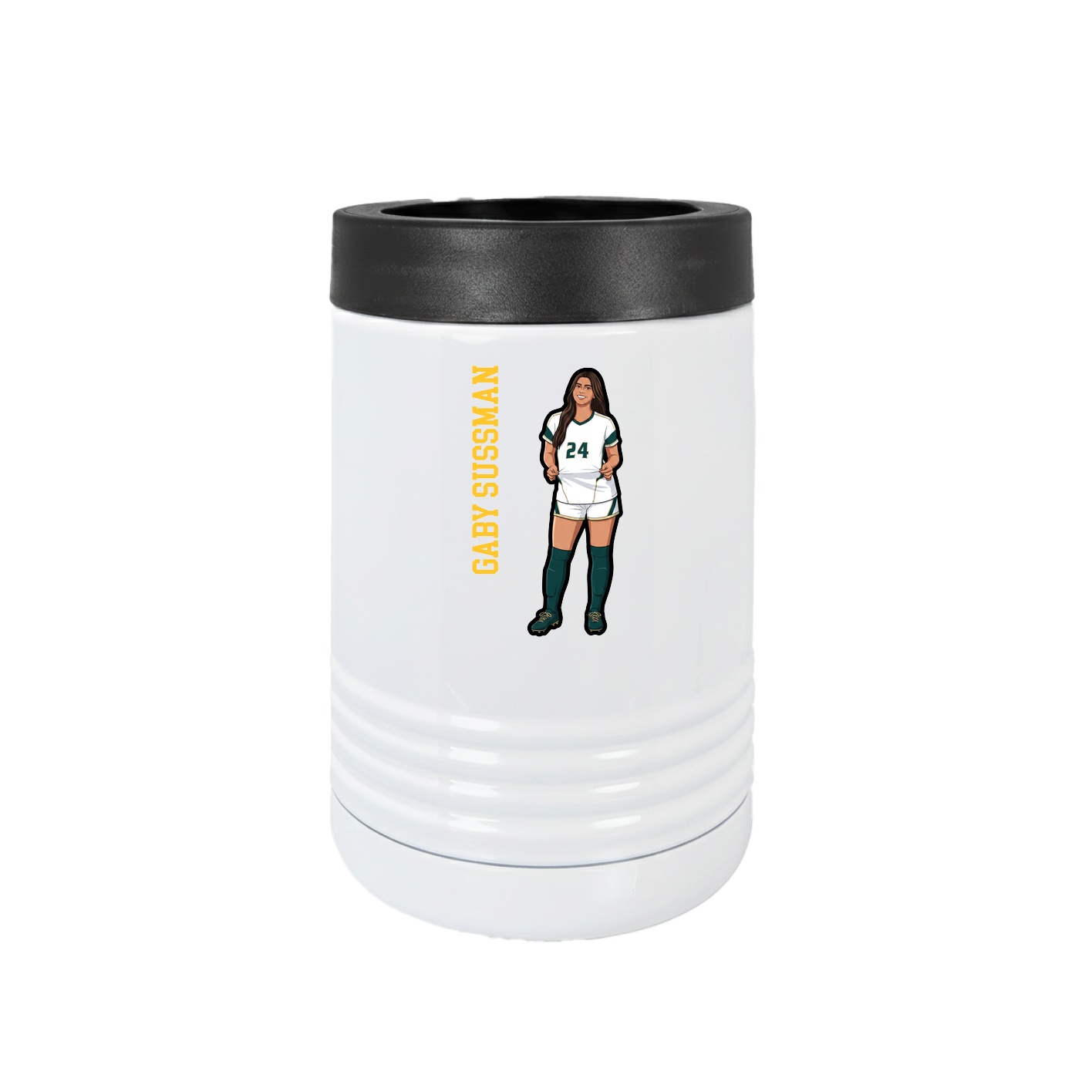 Beverage Holder — Name Vertical in White