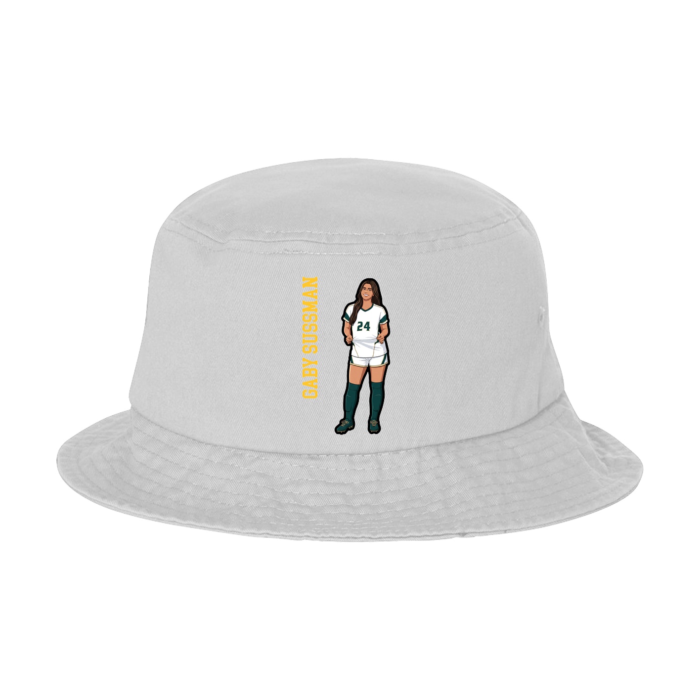 Bucket Cap — Name Vertical in White