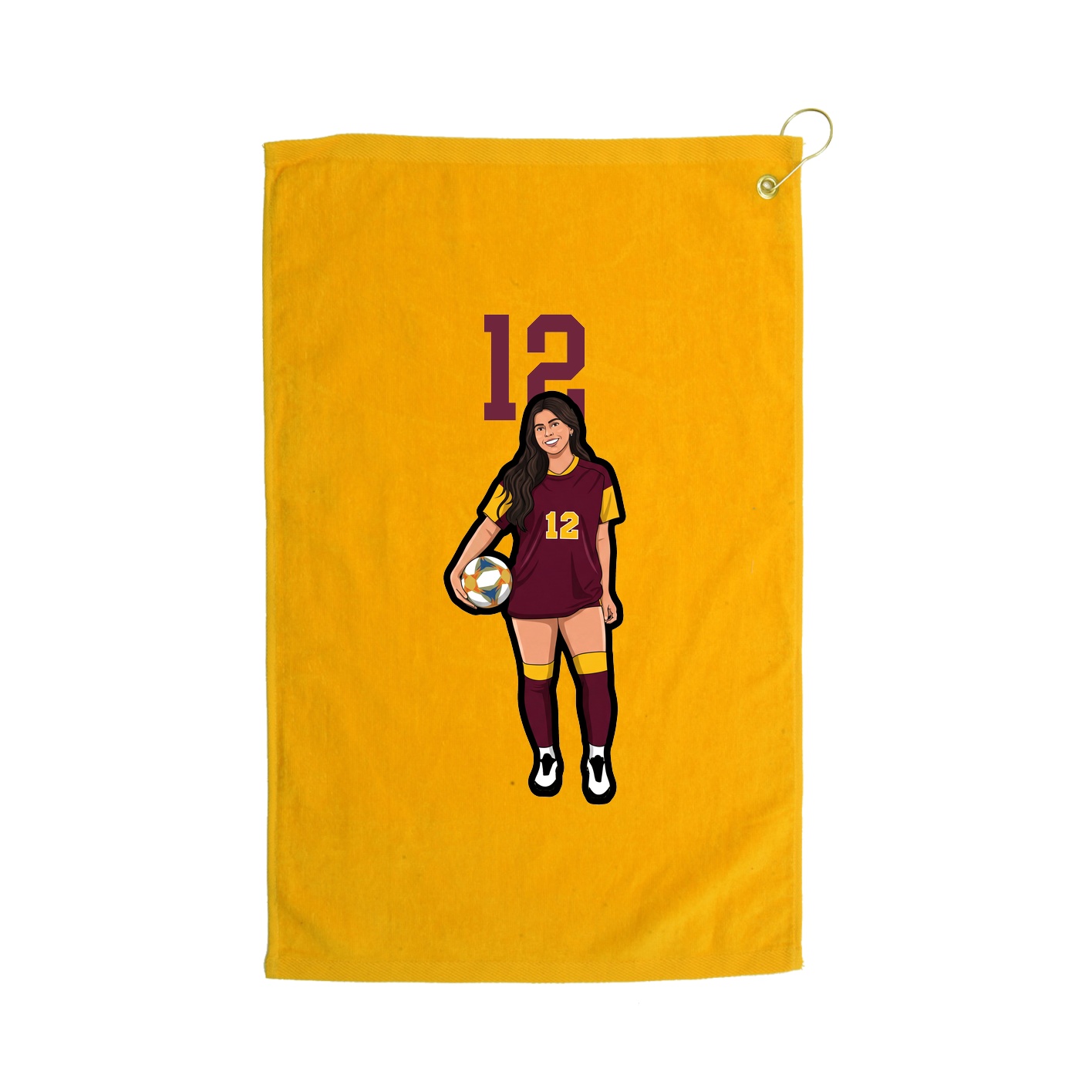 Golf Towel — Number Top in Gold