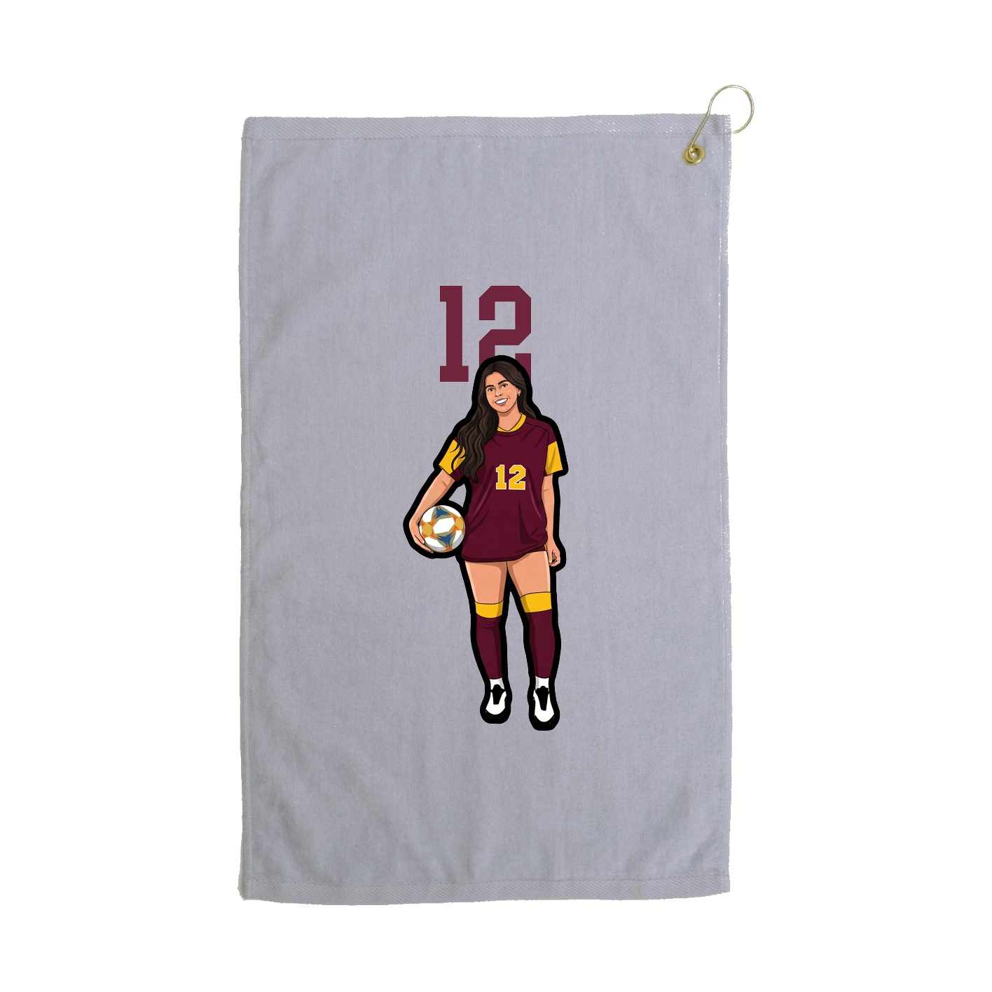 Golf Towel — Number Top in Grey