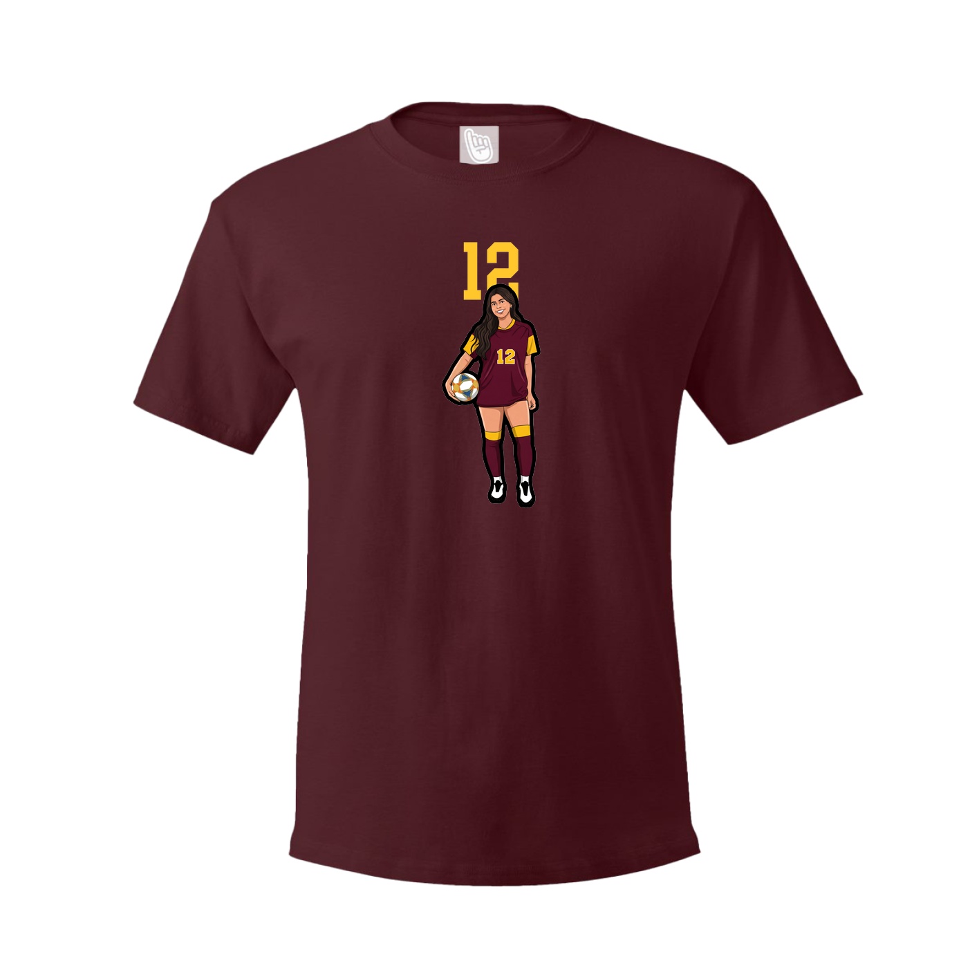 Youth Tee — Number Top in Maroon