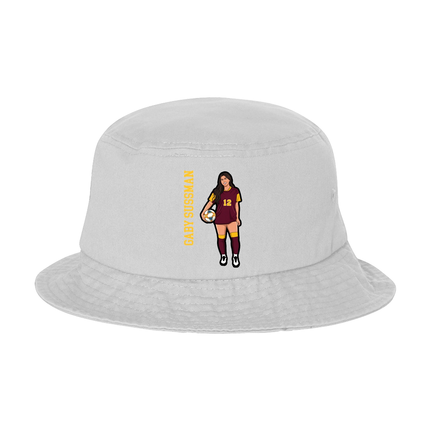 Bucket Cap — Name Vertical in White