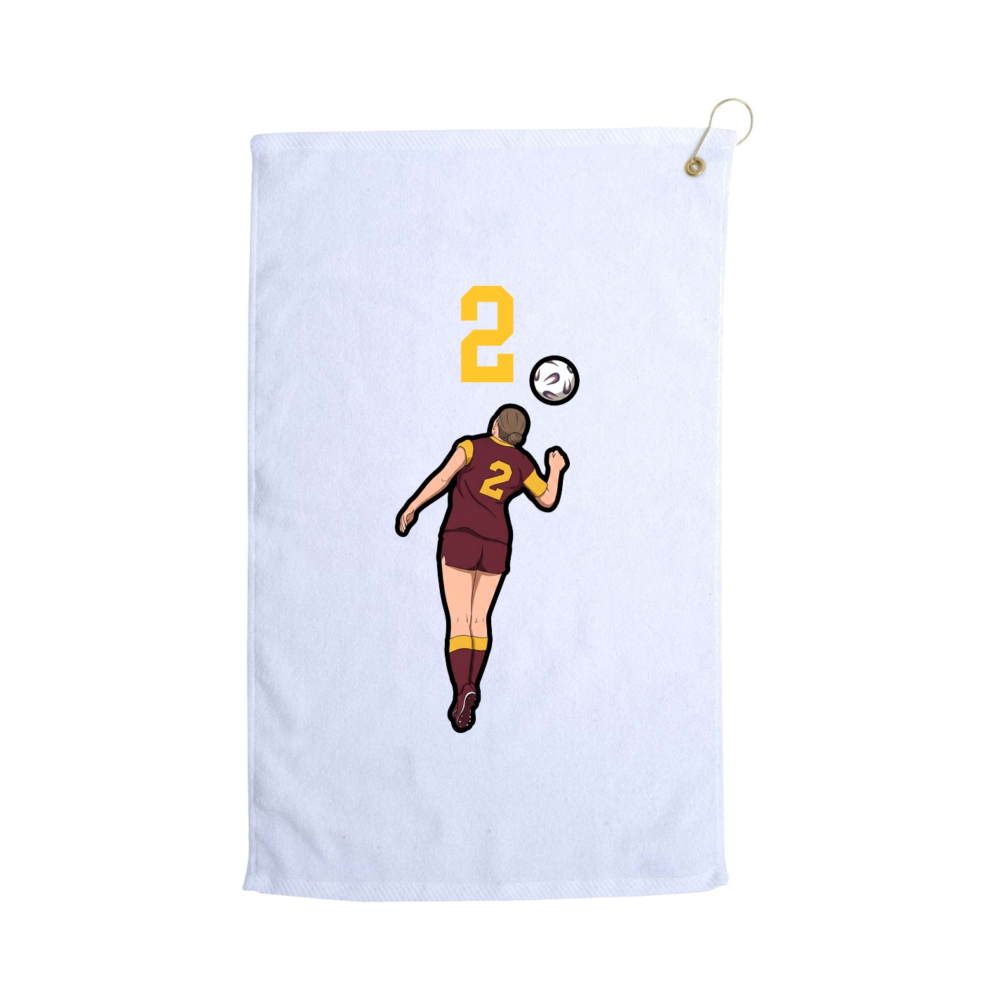 Golf Towel — Number Top in White