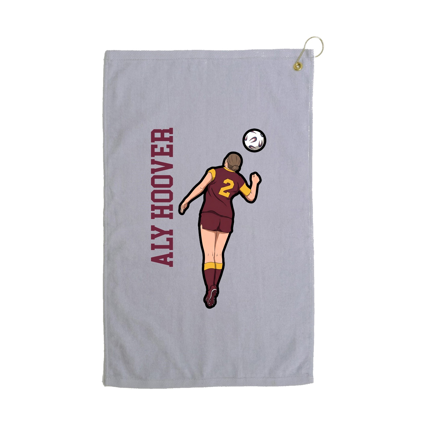 Golf Towel — Name Vertical in Grey