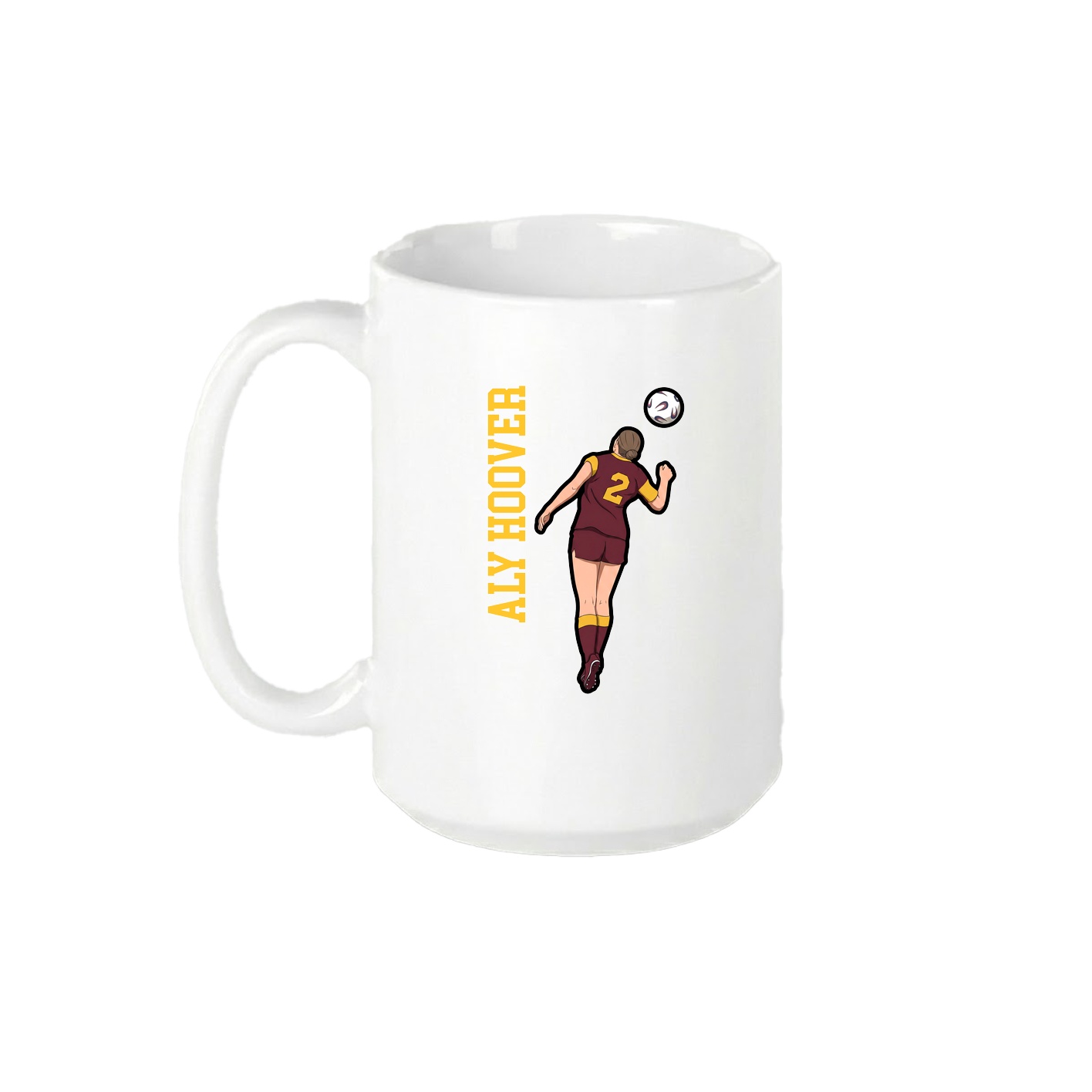 15oz Coffee Mug — Name Vertical in White