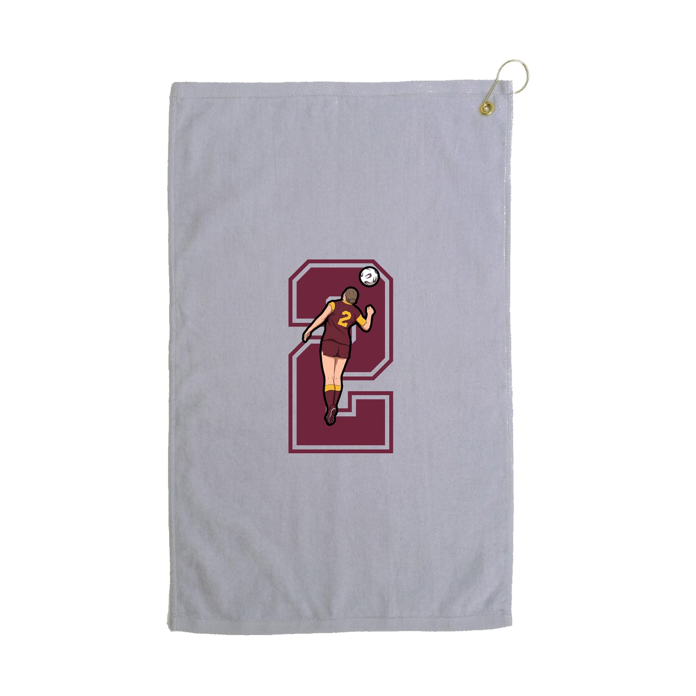 Golf Towel — Number in Grey