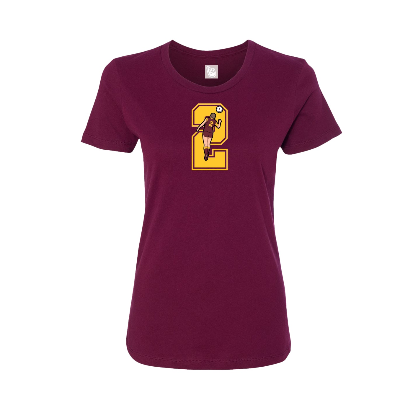 Womens Tee — Number in Maroon