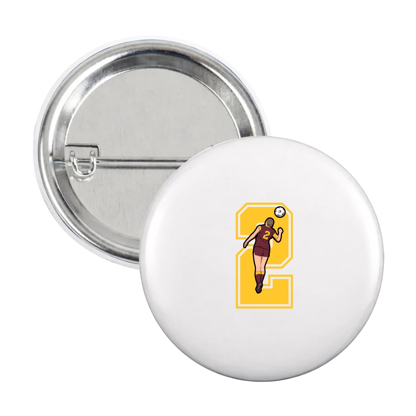 Game Day Button — Number in White