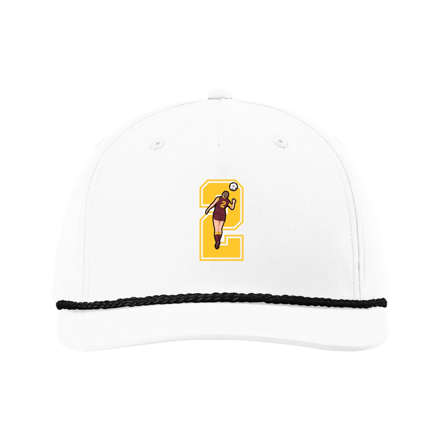 Five-Panel Classic Rope Cap — Number in White