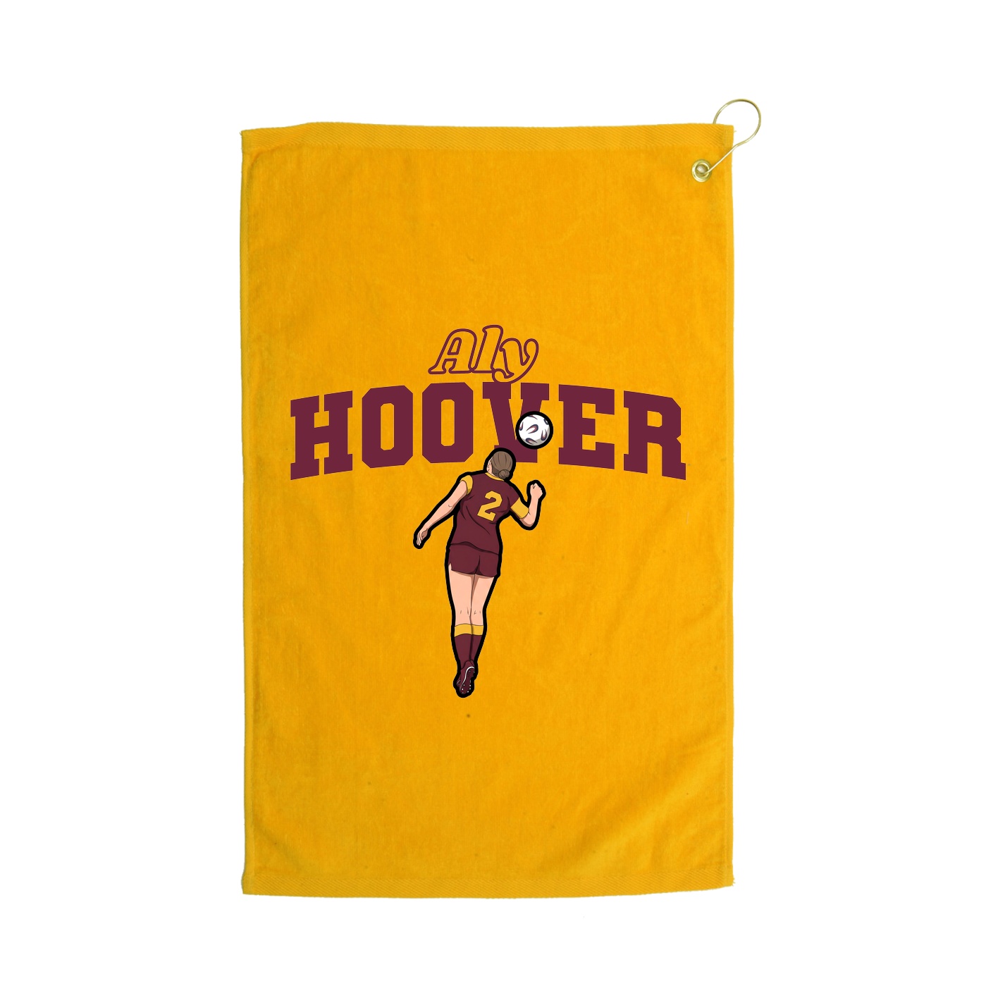 Golf Towel — Name Arch in Gold