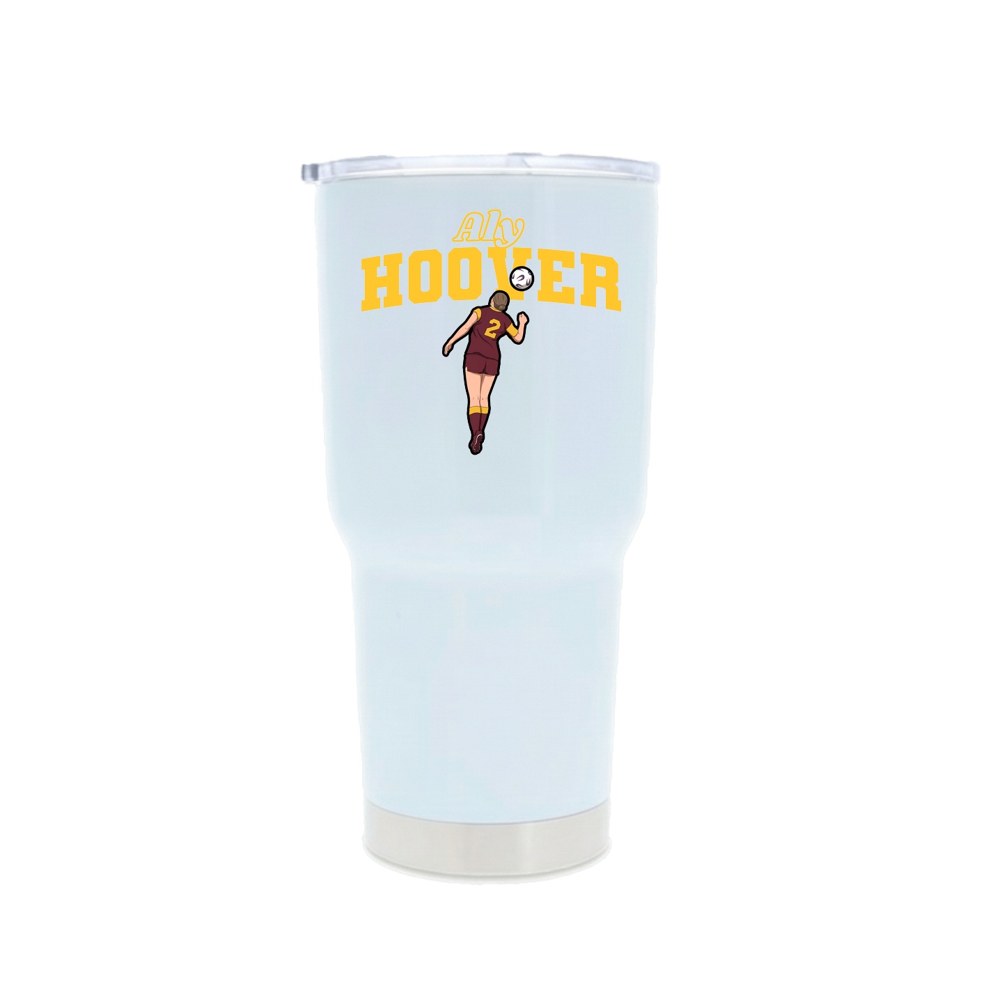 30oz Stainless Steel Tumbler — Name Arch in White