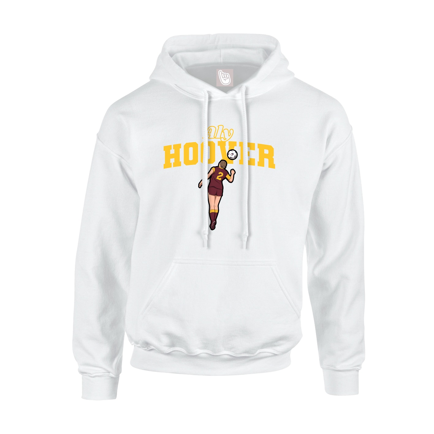 Youth Hoodie — Name Arch in White