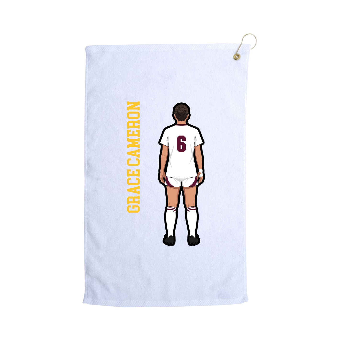 Golf Towel — Name Vertical in White