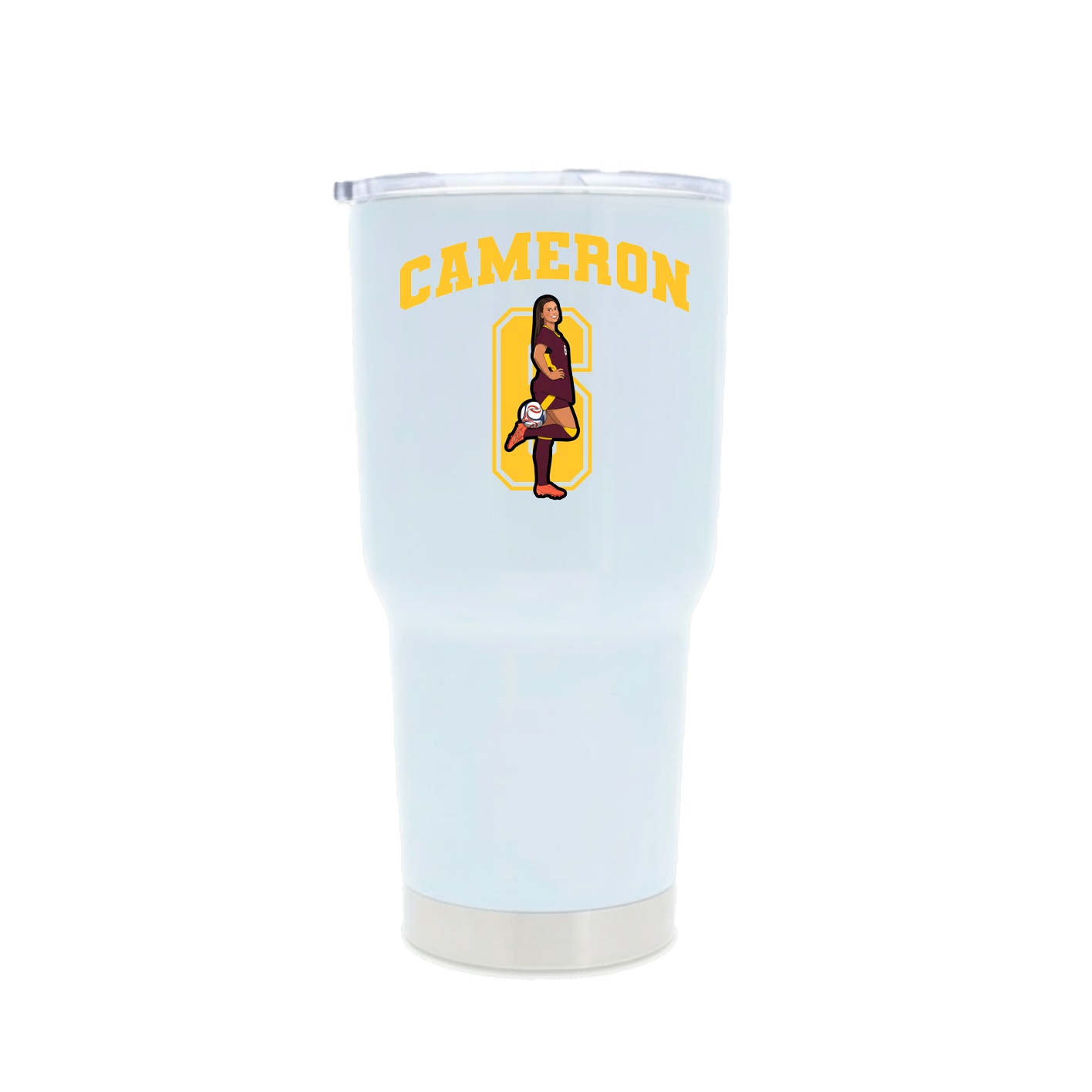 30oz Stainless Steel Tumbler — Number in White