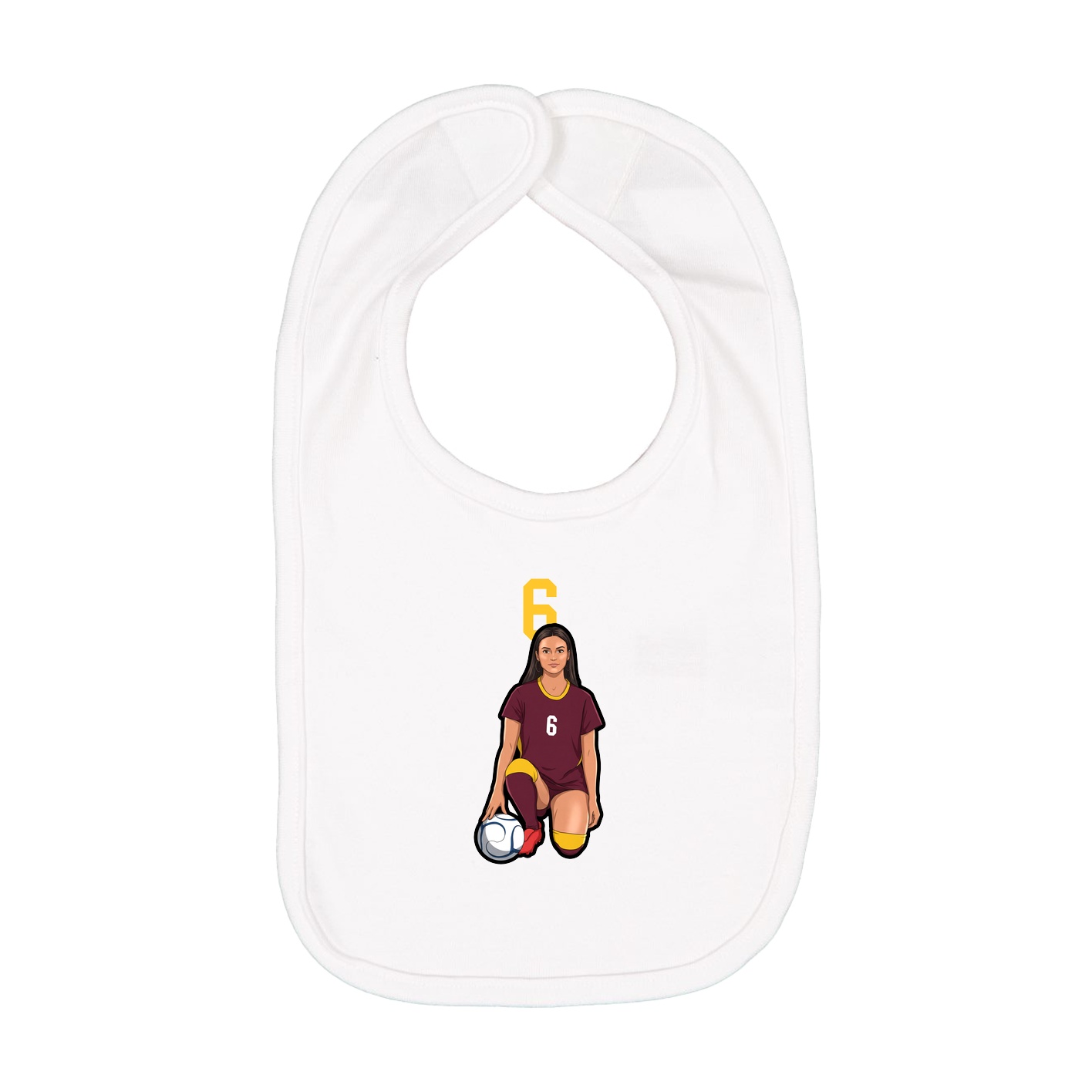Infant Bib — Number Top in White