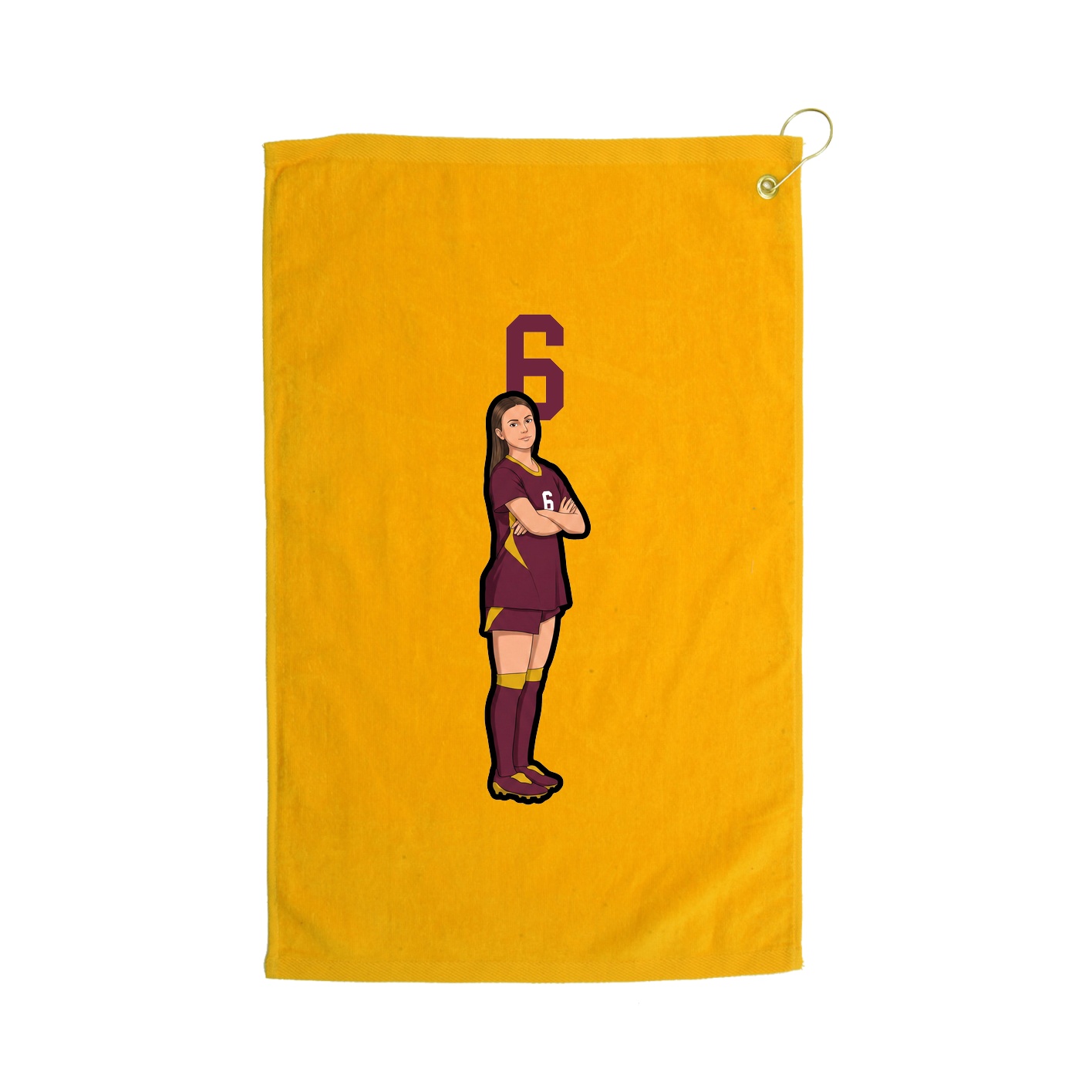 Golf Towel — Number Top in Gold