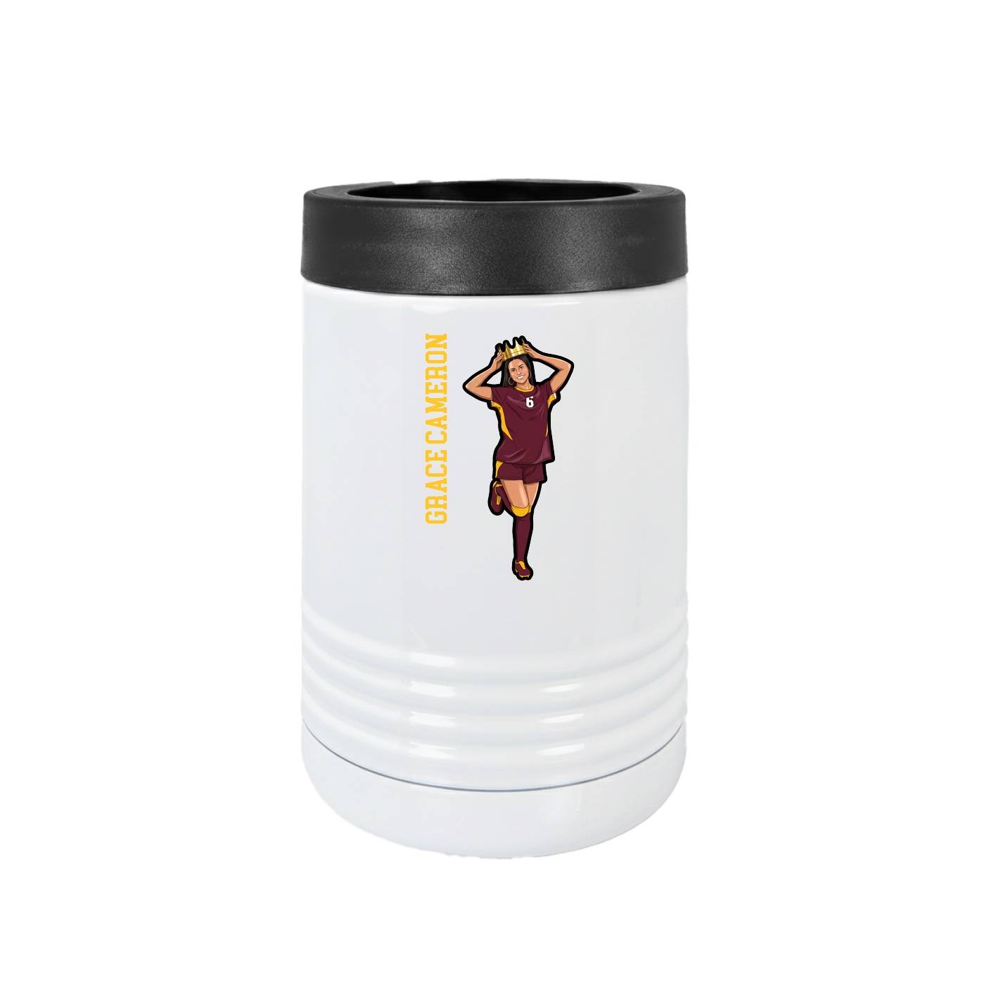 Beverage Holder — Name Vertical in White