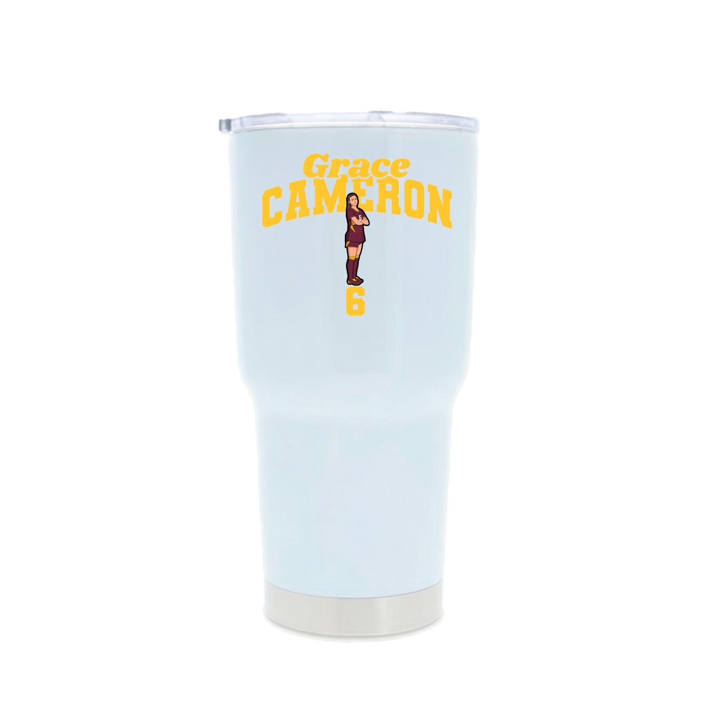 30oz Stainless Steel Tumbler — Signature Arch in White