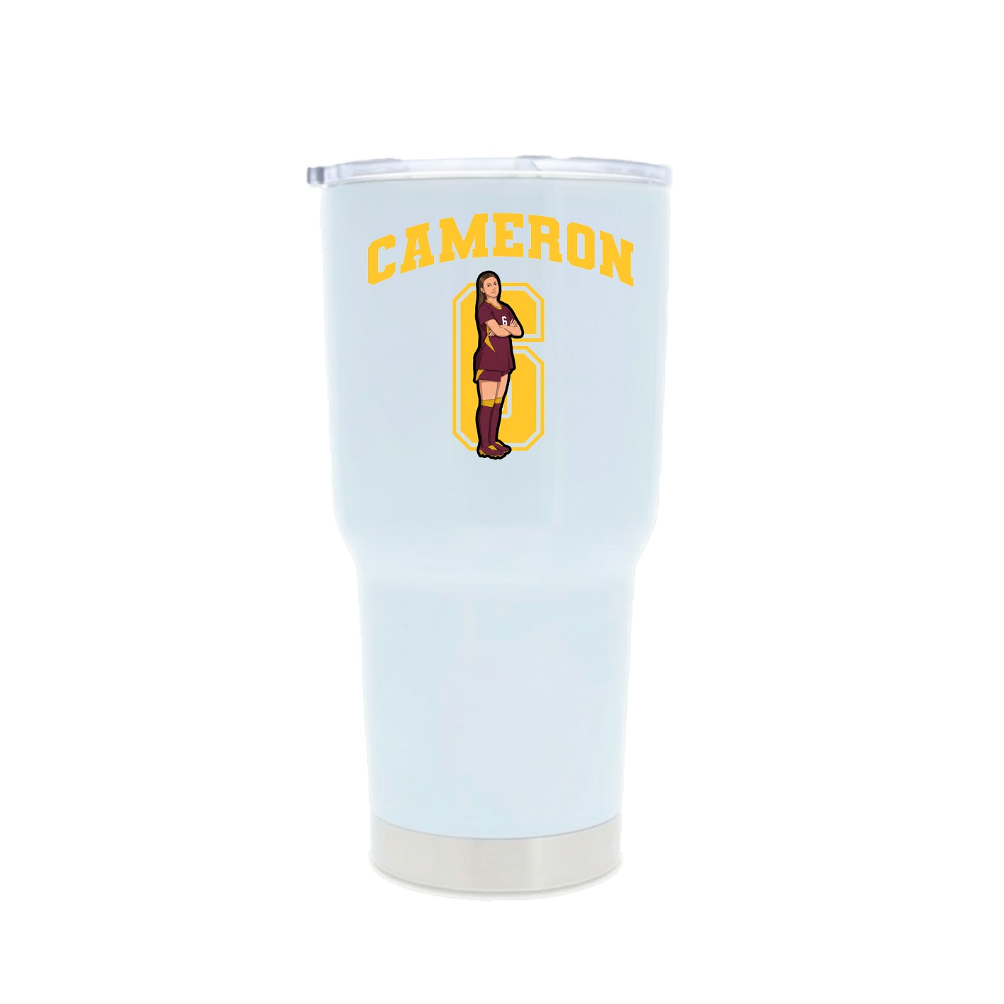 30oz Stainless Steel Tumbler — Number in White