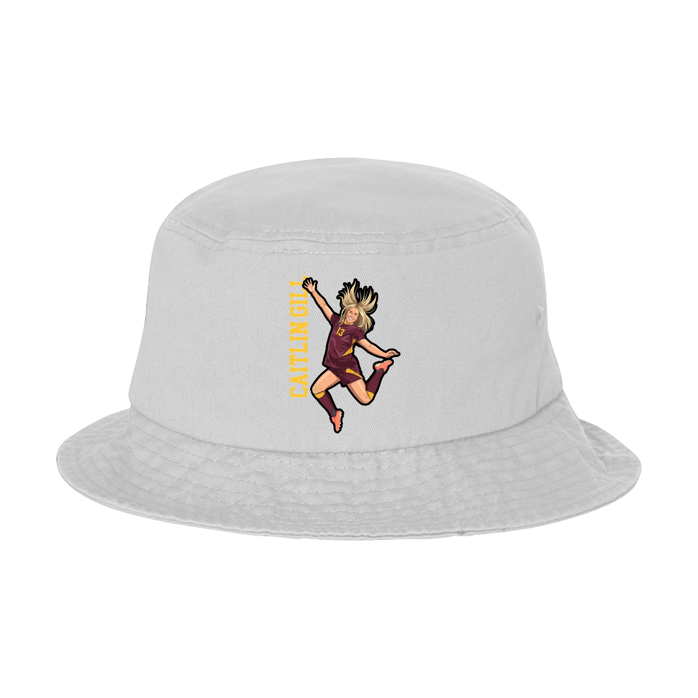 Bucket Cap — Name Vertical in White